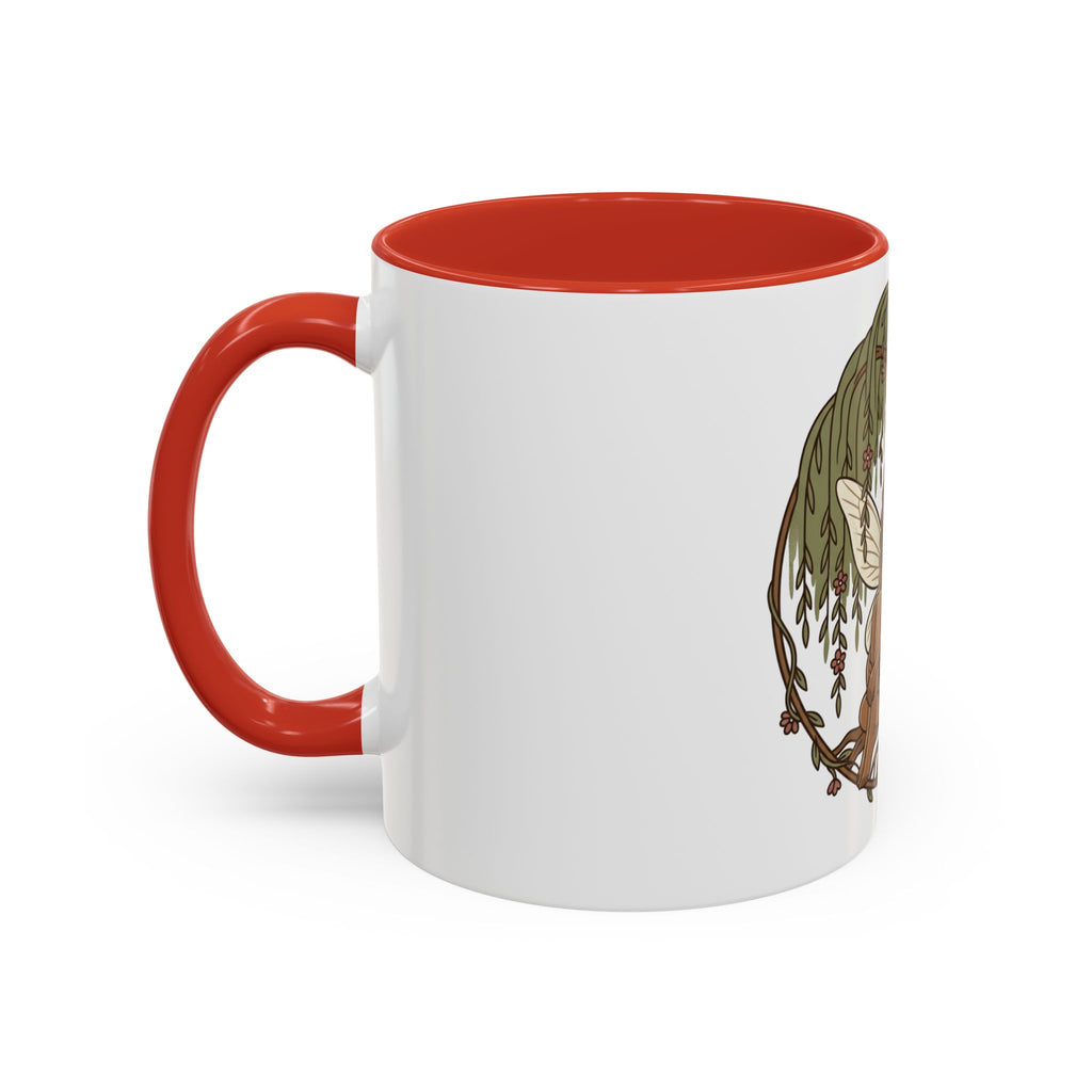 Fairy Willow Coffee Mug — Rustic Brown-Skinned Fairy Illustration (11/15oz)