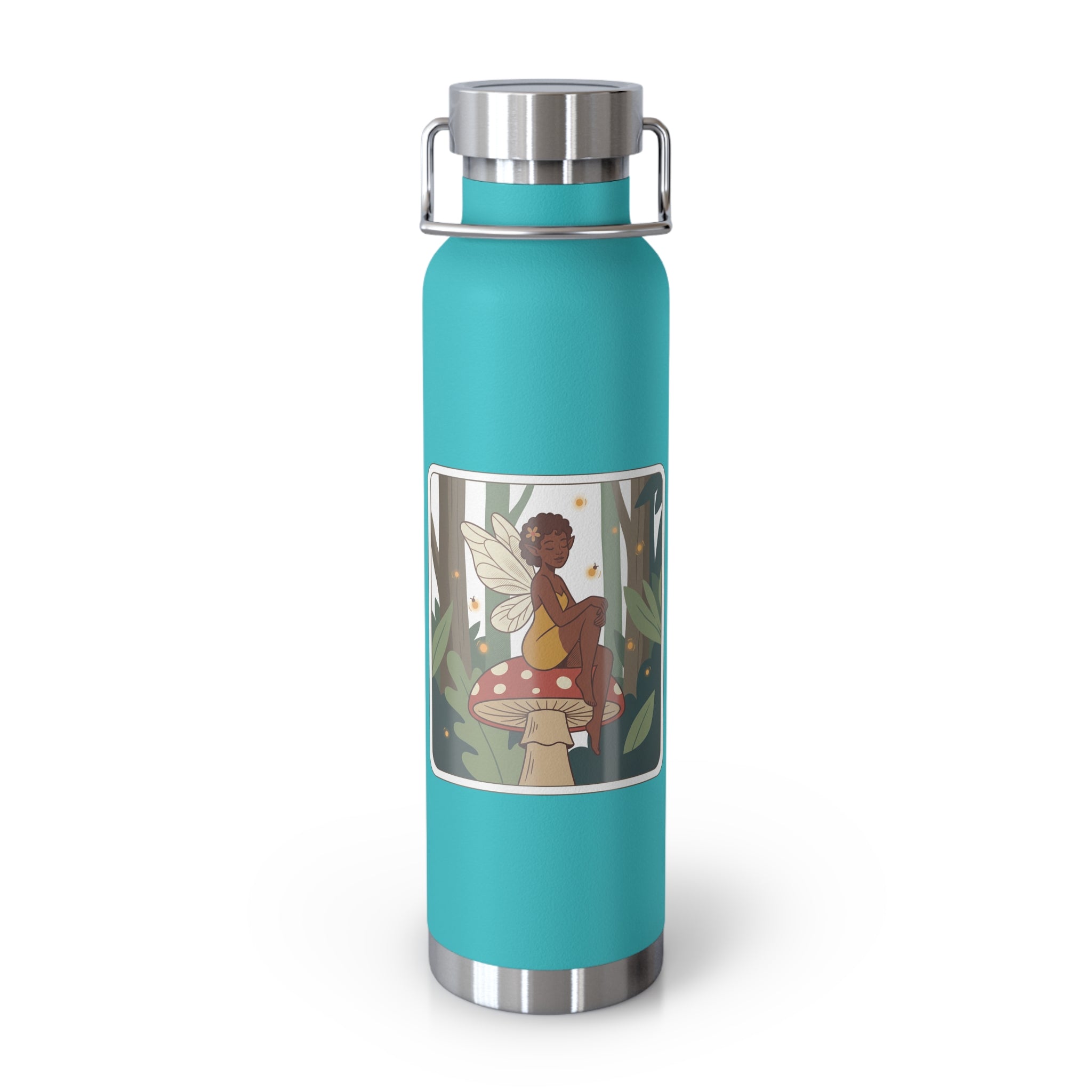 22oz Insulated Water Bottle — Fairy Mushroom Forest Design