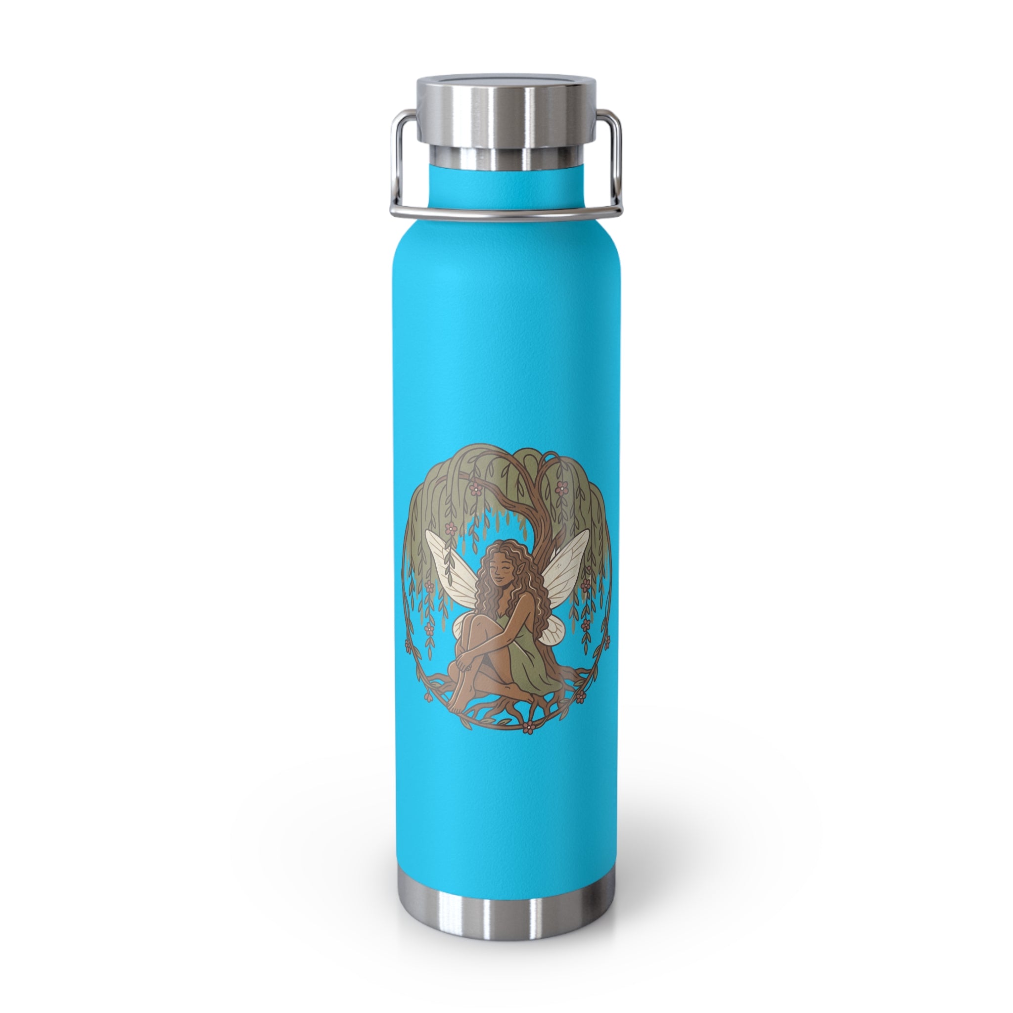 22oz Copper Vacuum Bottle — Woodland Fairy Illustration, Insulated Water Bottle