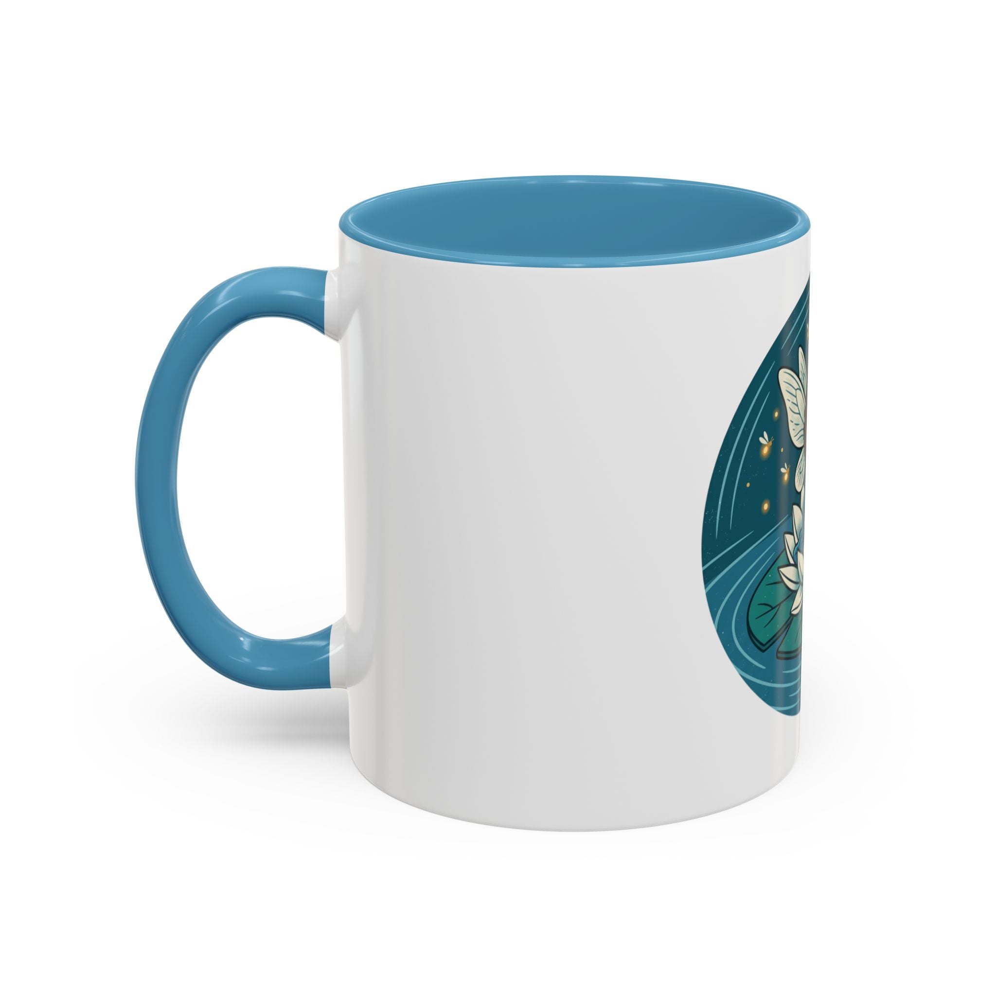 Lotus Fairy Coffee Mug — Whimsical Night Garden Accent Mug