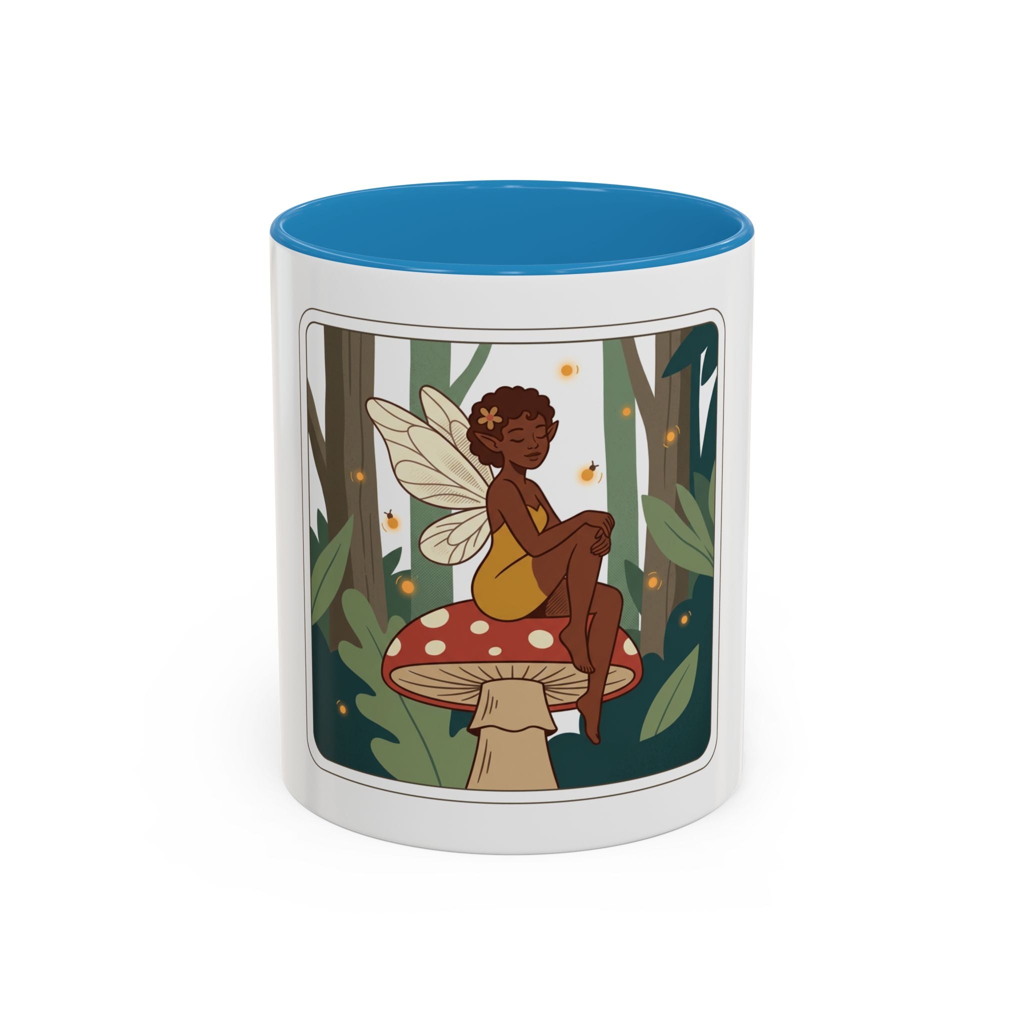 Fairy Mushroom Coffee Mug — Whimsical Forest Fairy Design (11/15 oz)