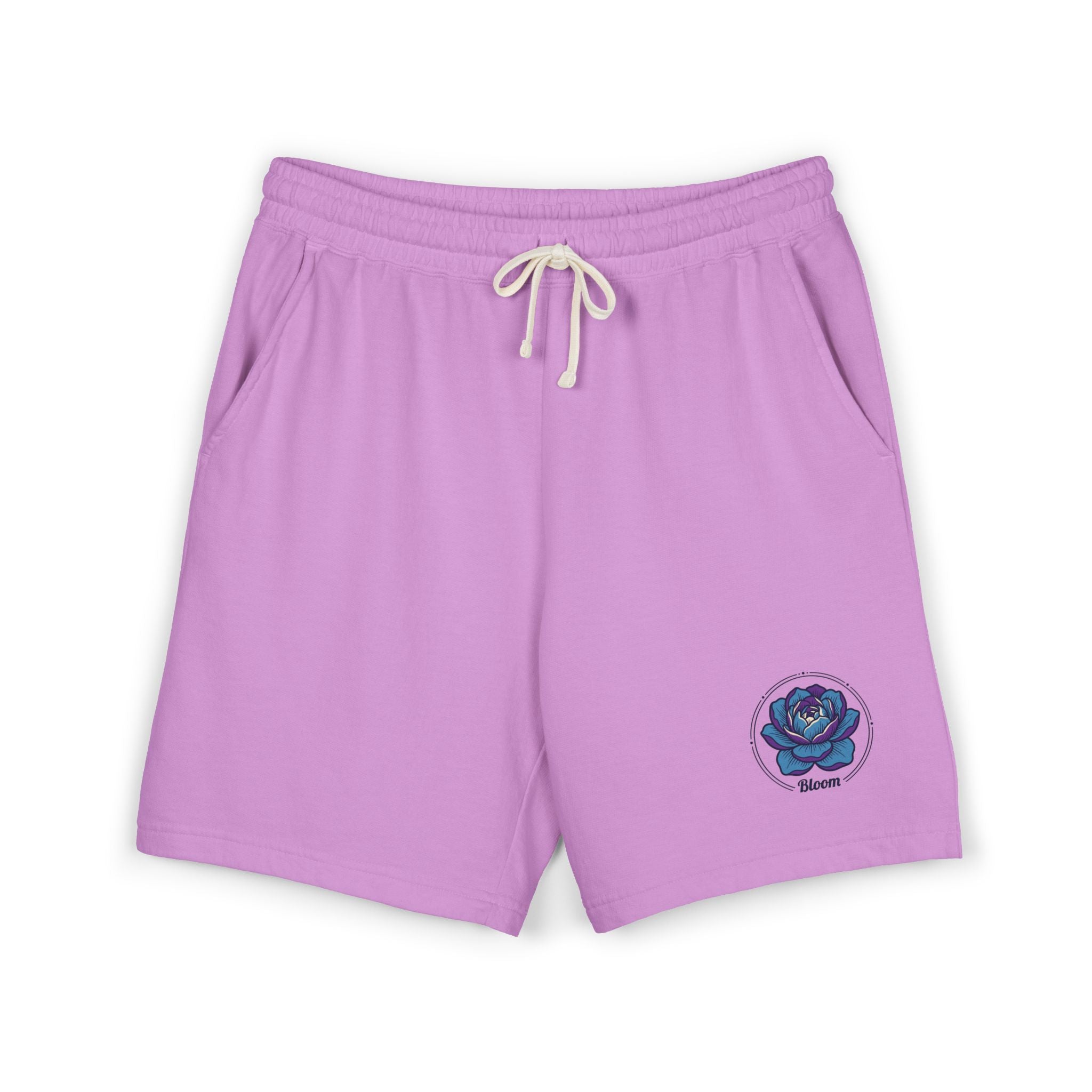 Fleece Sweat Shorts — Cream Rose Graphic Lightweight Lounge Shorts