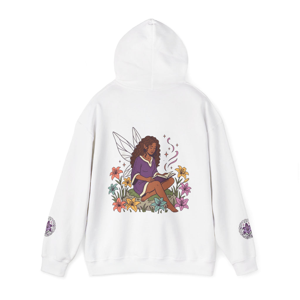 Fairy Reader Hoodie — Cozy Floral Booklover Pullover