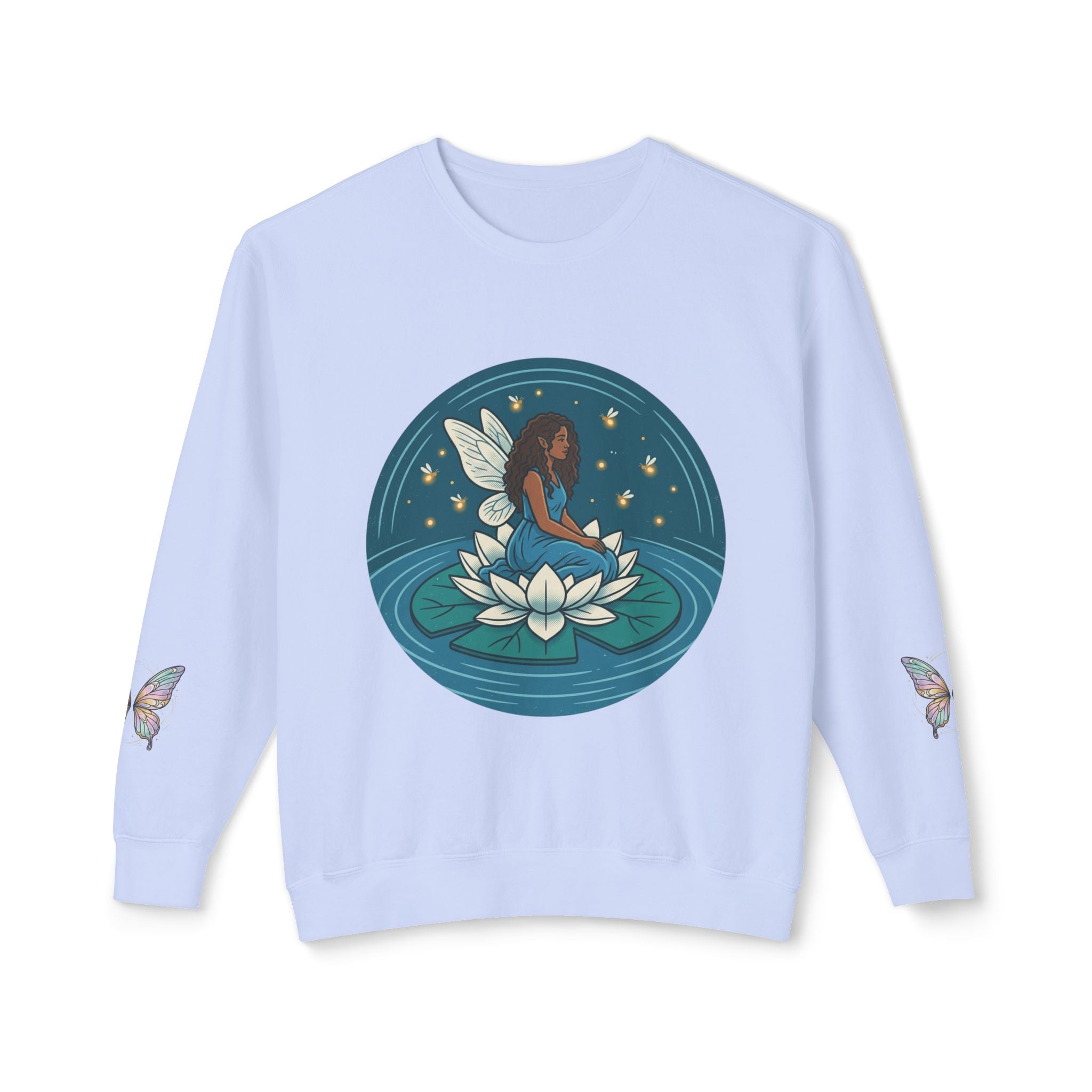 Lotus Fairy Crewneck Sweatshirt – Magical Night Garden Graphic