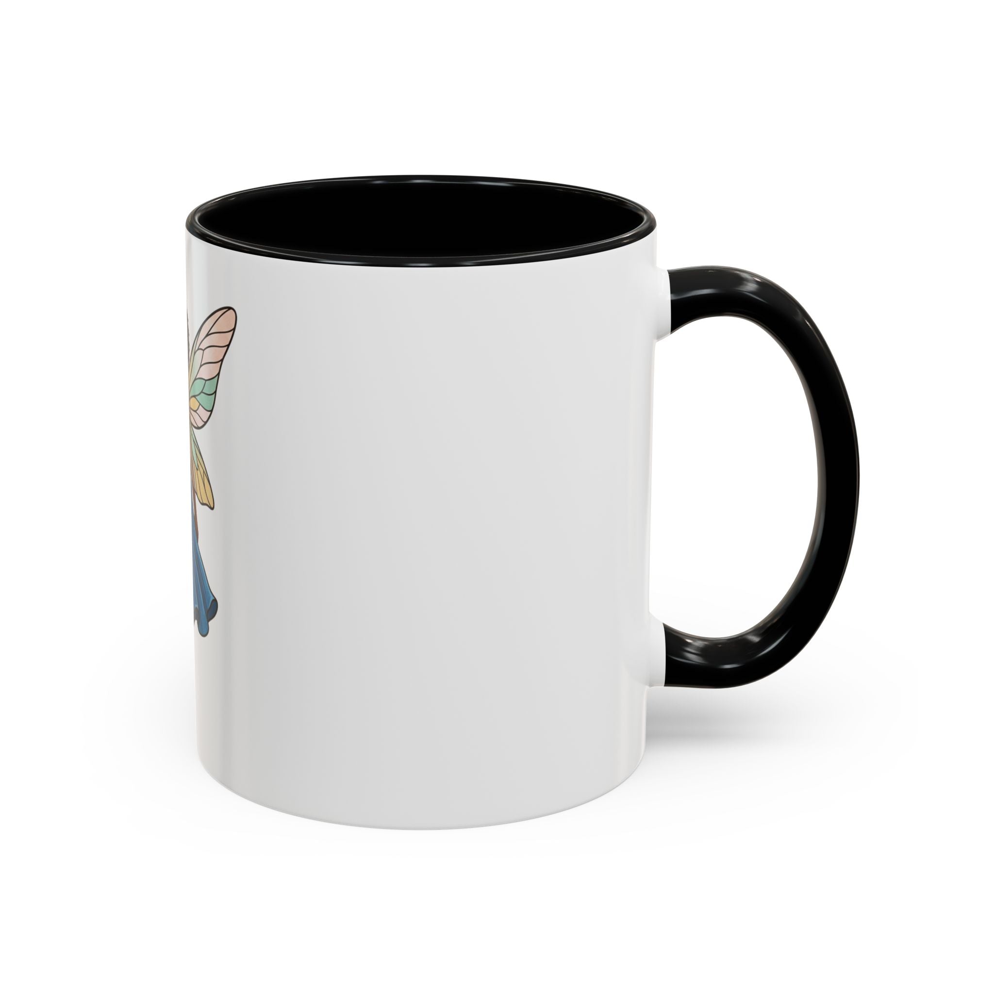 Black Fairy Wings Coffee Mug — Inspirational Magic Mug for Women & Girls