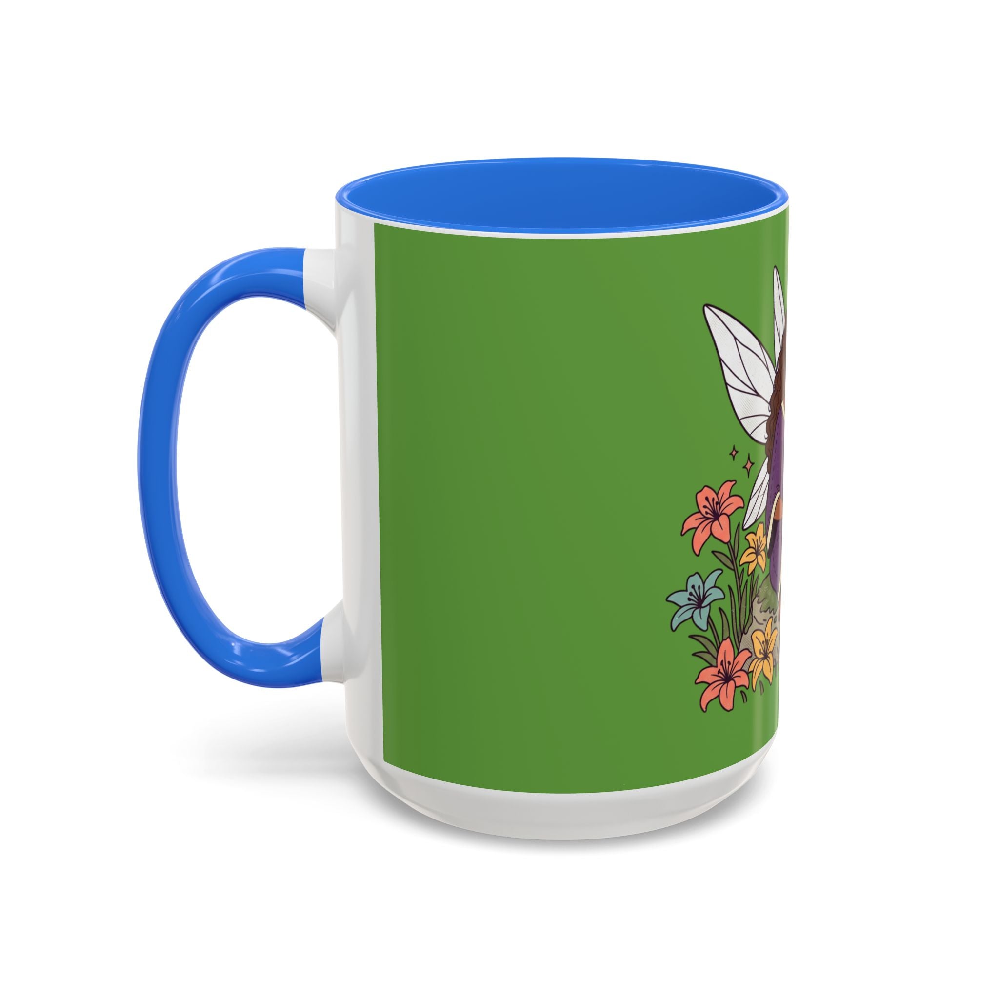 Fairy Reading Mug — Whimsical Floral Coffee Cup (11oz & 15oz)