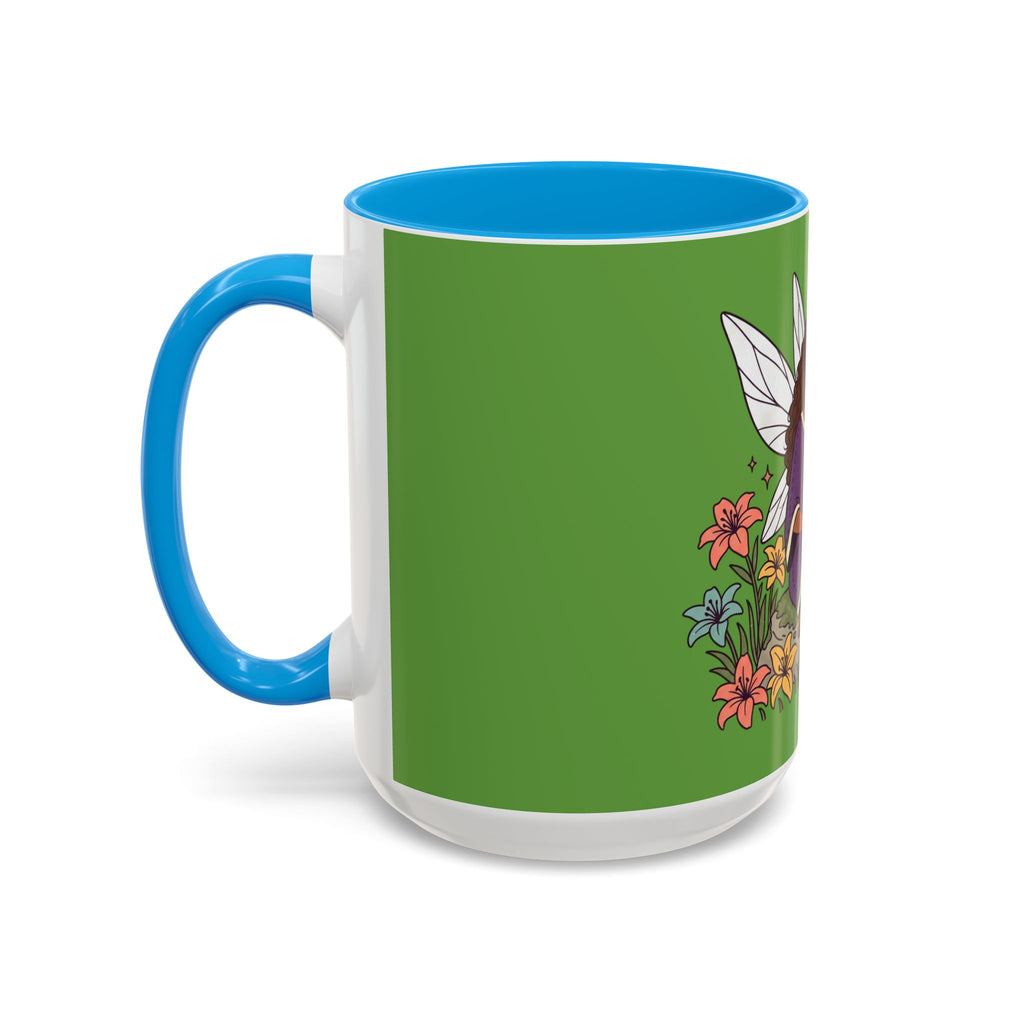 Fairy Reading Mug — Whimsical Floral Coffee Cup (11oz & 15oz)