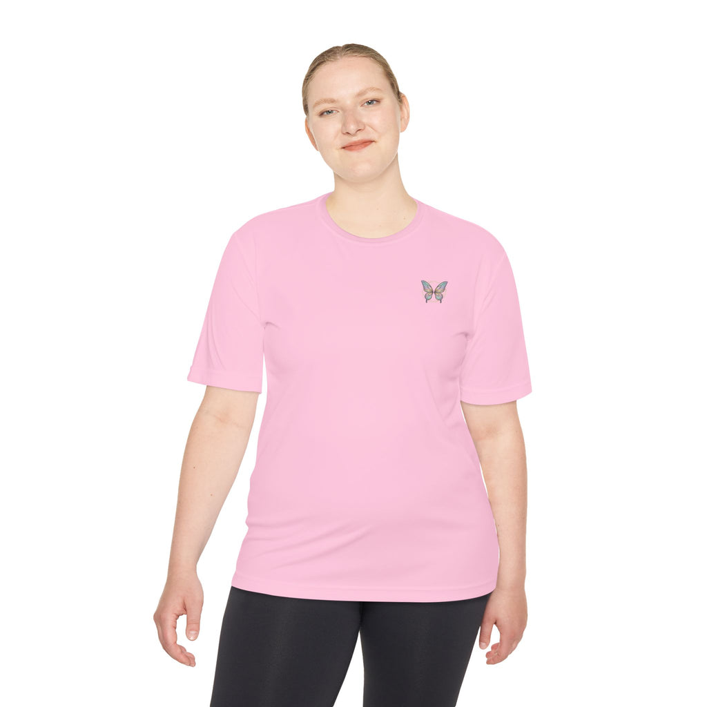 Butterfly Fairy Athletic Tee — 'Plant Embrace' Moisture-Wicking Shirt