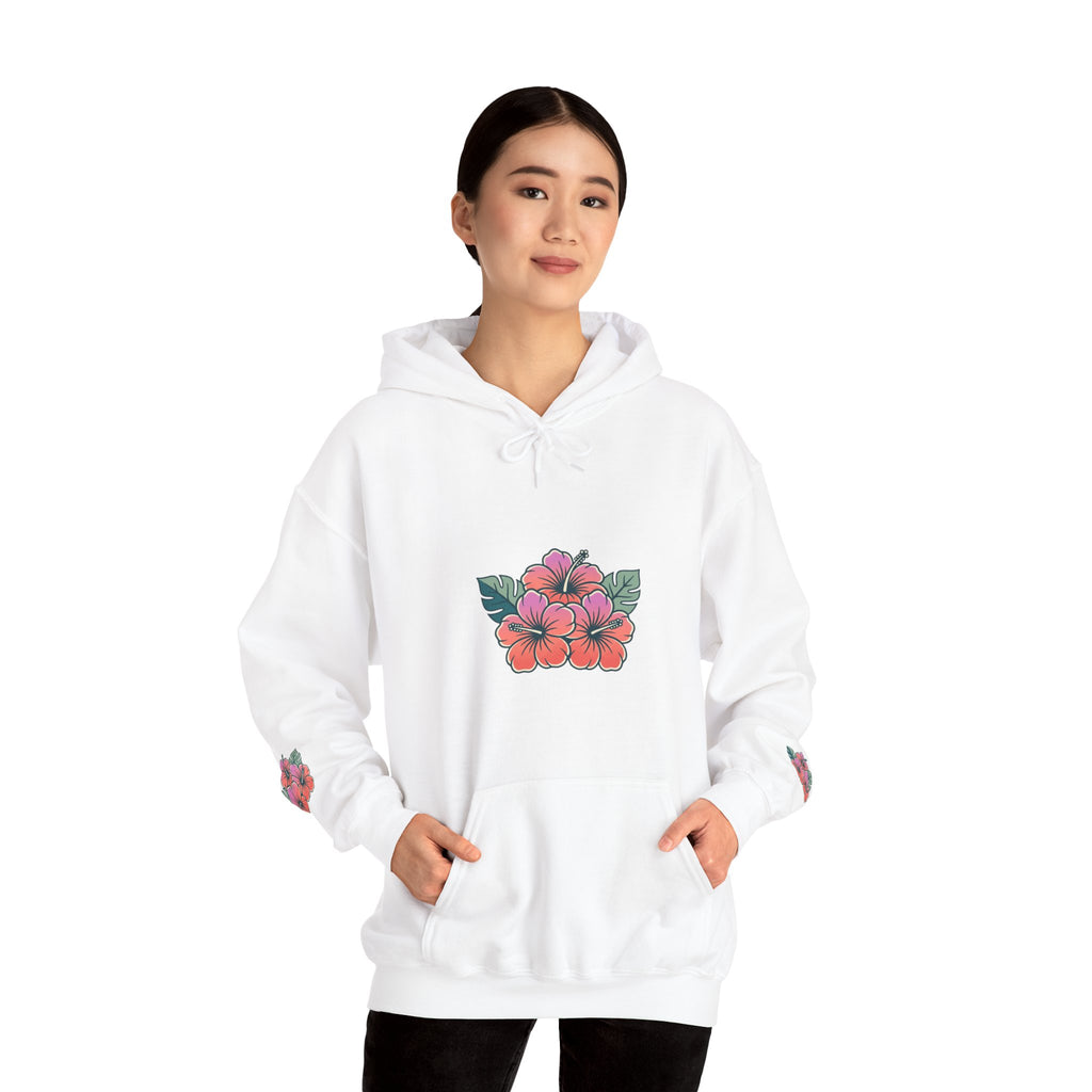 Hibiscus Floral Hoodie — Tropical Flower Graphic Sweatshirt