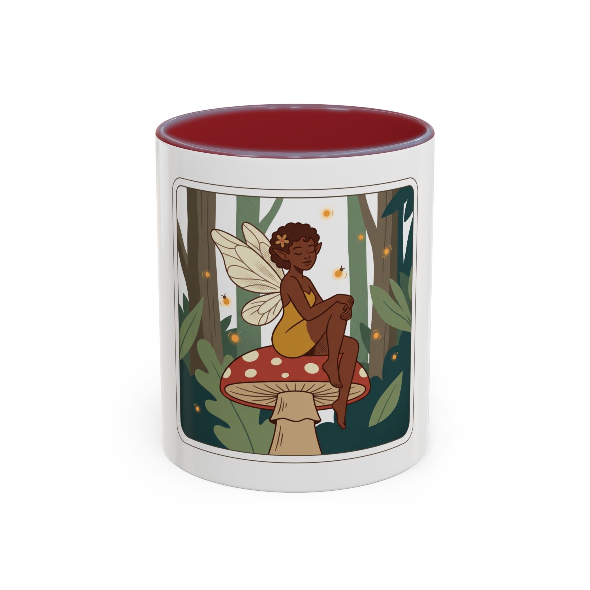 Fairy Mushroom Coffee Mug — Whimsical Forest Fairy Design (11/15 oz)