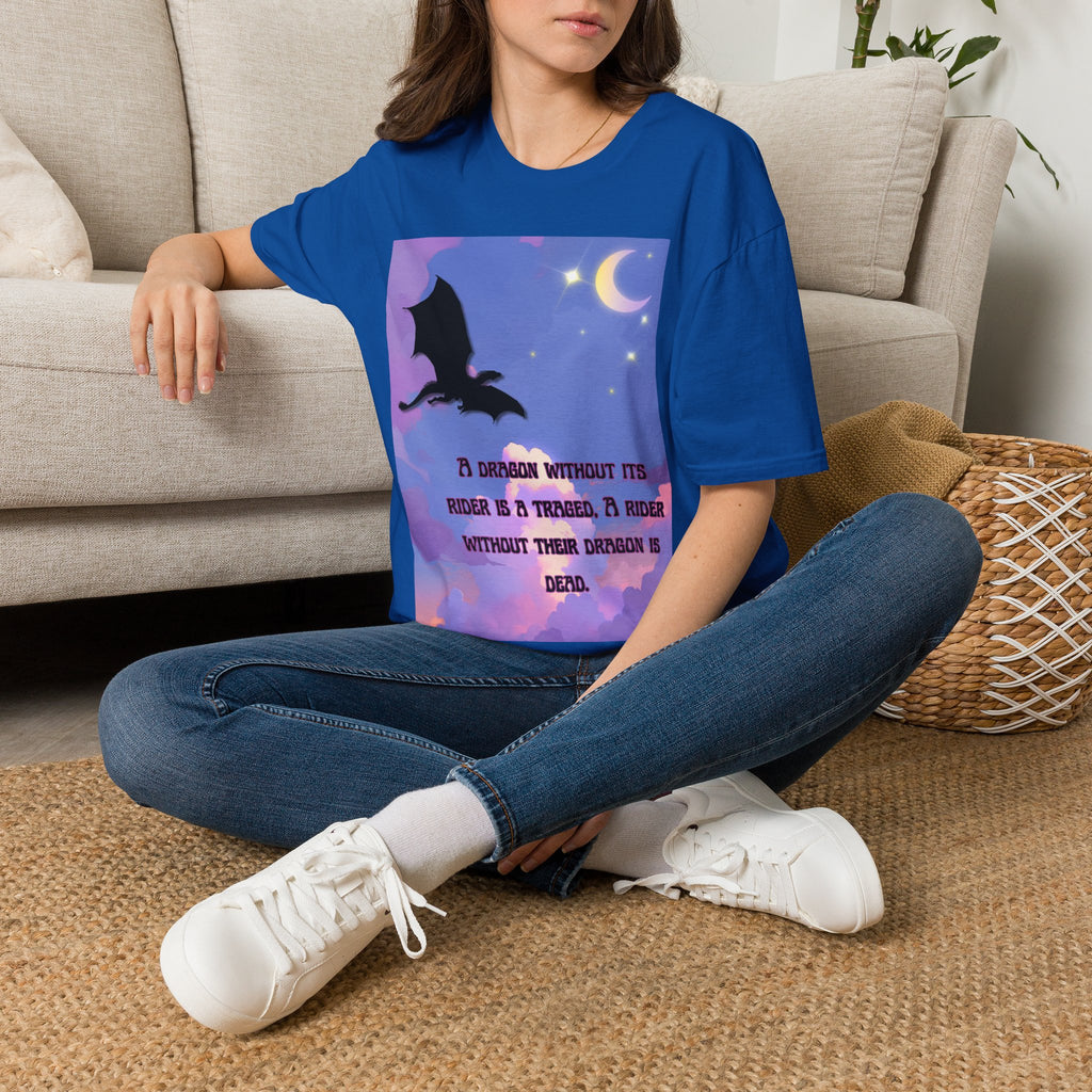 Dragon Silhouette T-Shirt — "A Dragon Without Its Wings..." Inspirational Night Sky Design