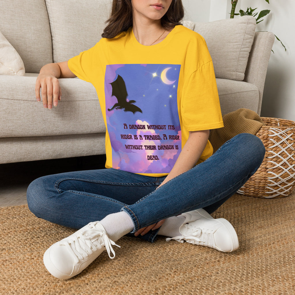 Dragon Silhouette T-Shirt — "A Dragon Without Its Wings..." Inspirational Night Sky Design