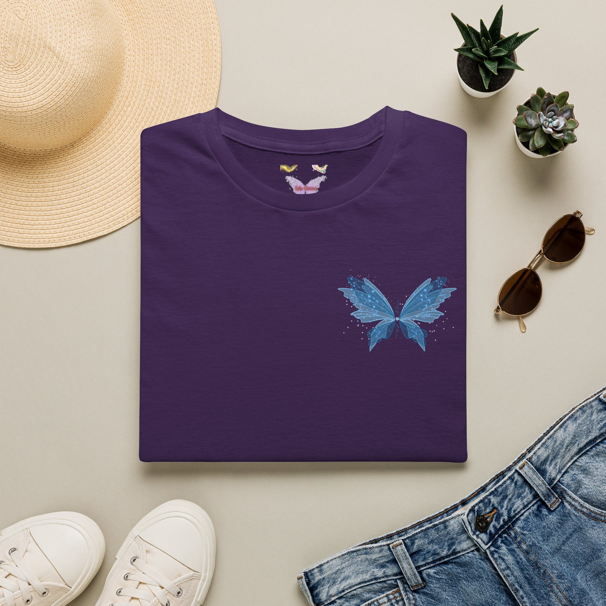 Blue Watercolor Butterfly T-Shirt