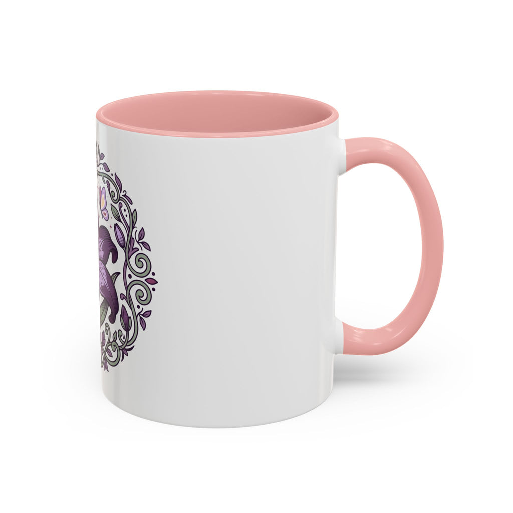 Purple Lily Accent Coffee Mug — Floral Boho Tea & Coffee Cup (11/15oz)