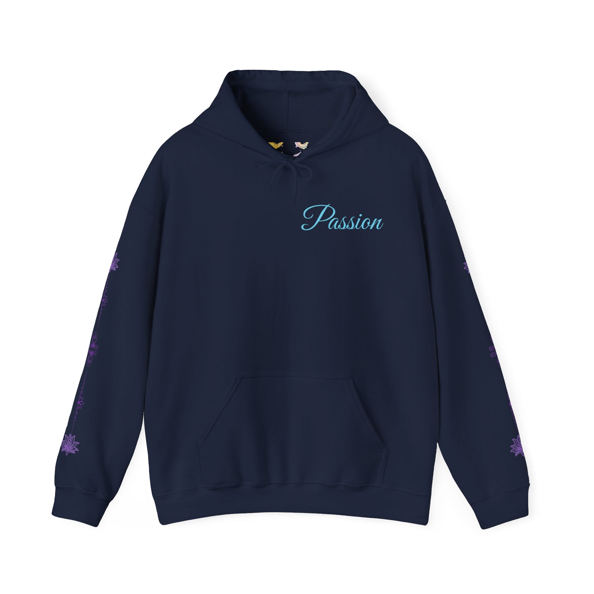 Dragon Isle Hoodie — Passion Script Fantasy Hoodie with Floating Island Art