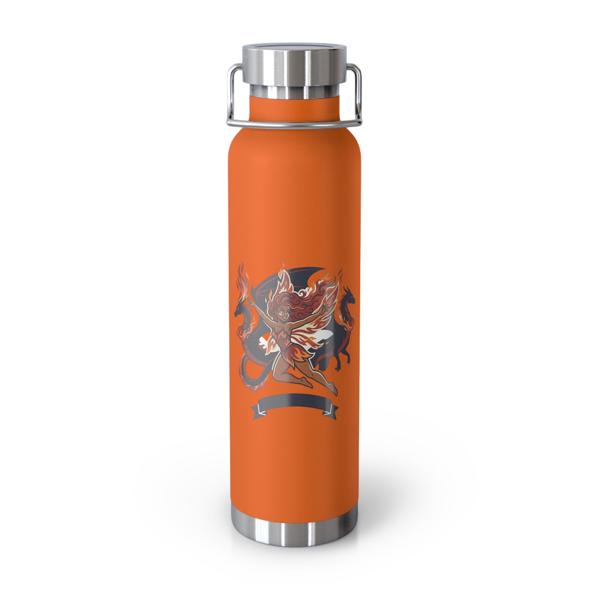 22oz Insulated Water Bottle with Fiery Griffin Crest — Vacuum Copper Lined