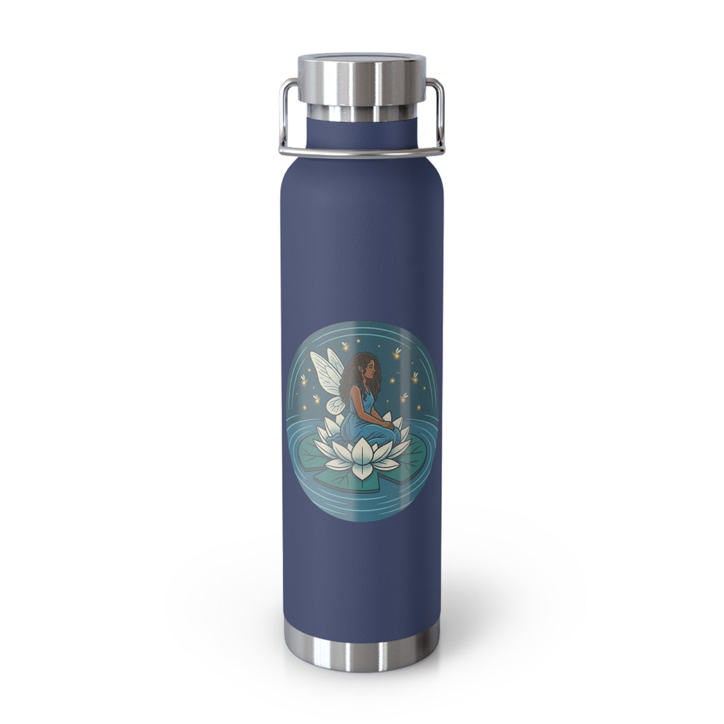 22oz Insulated Water Bottle — Lotus Fairy Floral Copper Vacuum Bottle