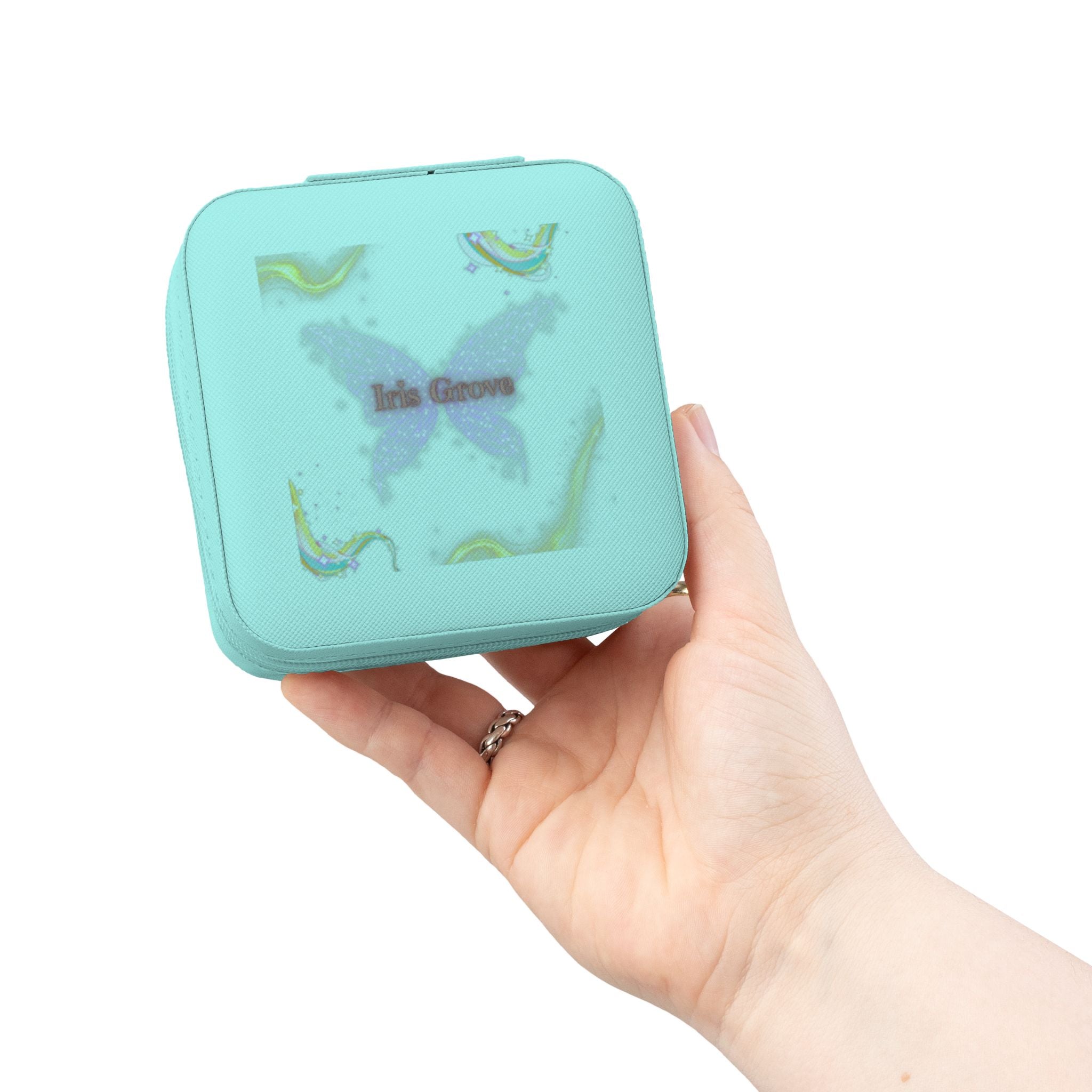 Pink Butterfly Jewelry Travel Case — Compact Travel Jewelry Organizer