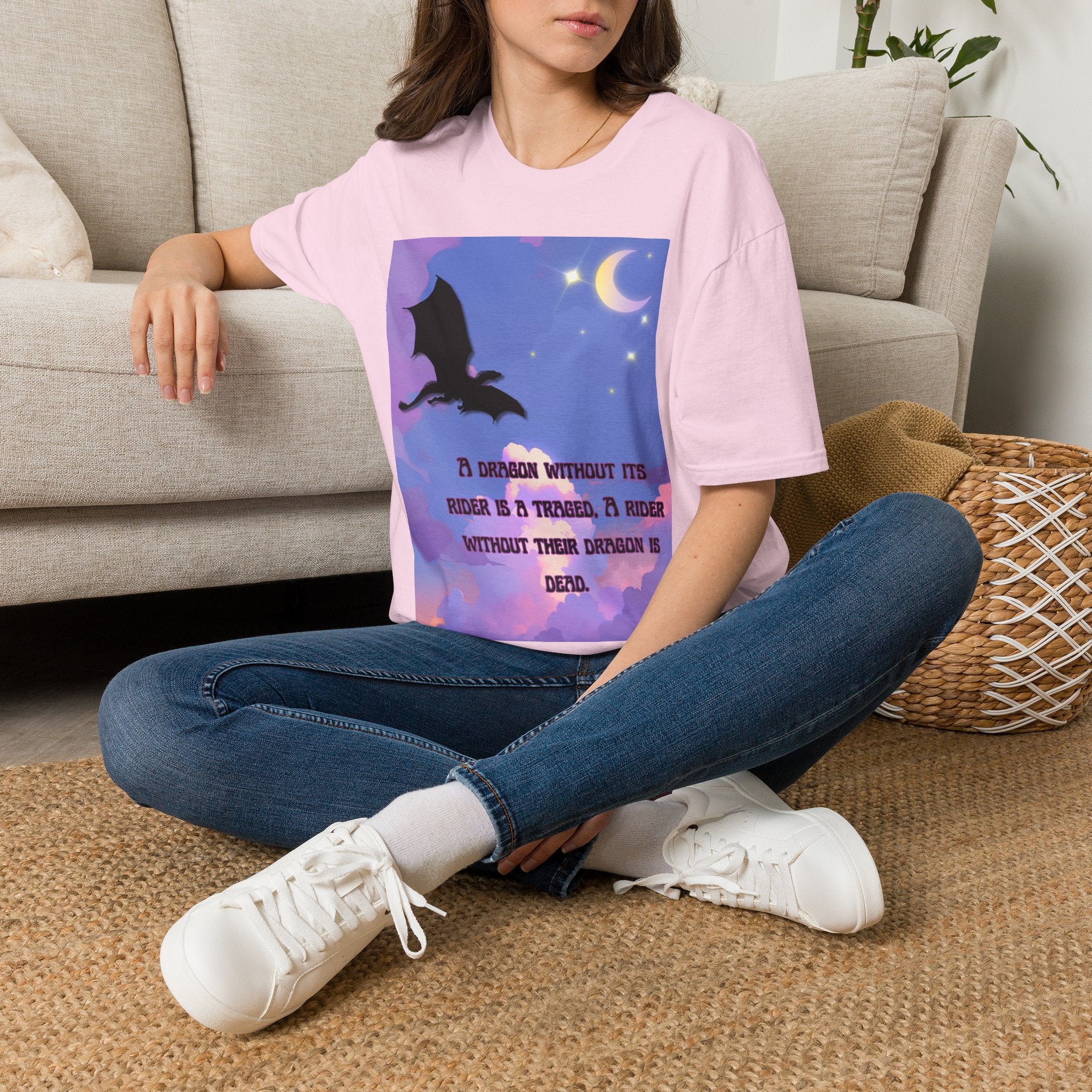 Dragon Silhouette T-Shirt — "A Dragon Without Its Wings..." Inspirational Night Sky Design