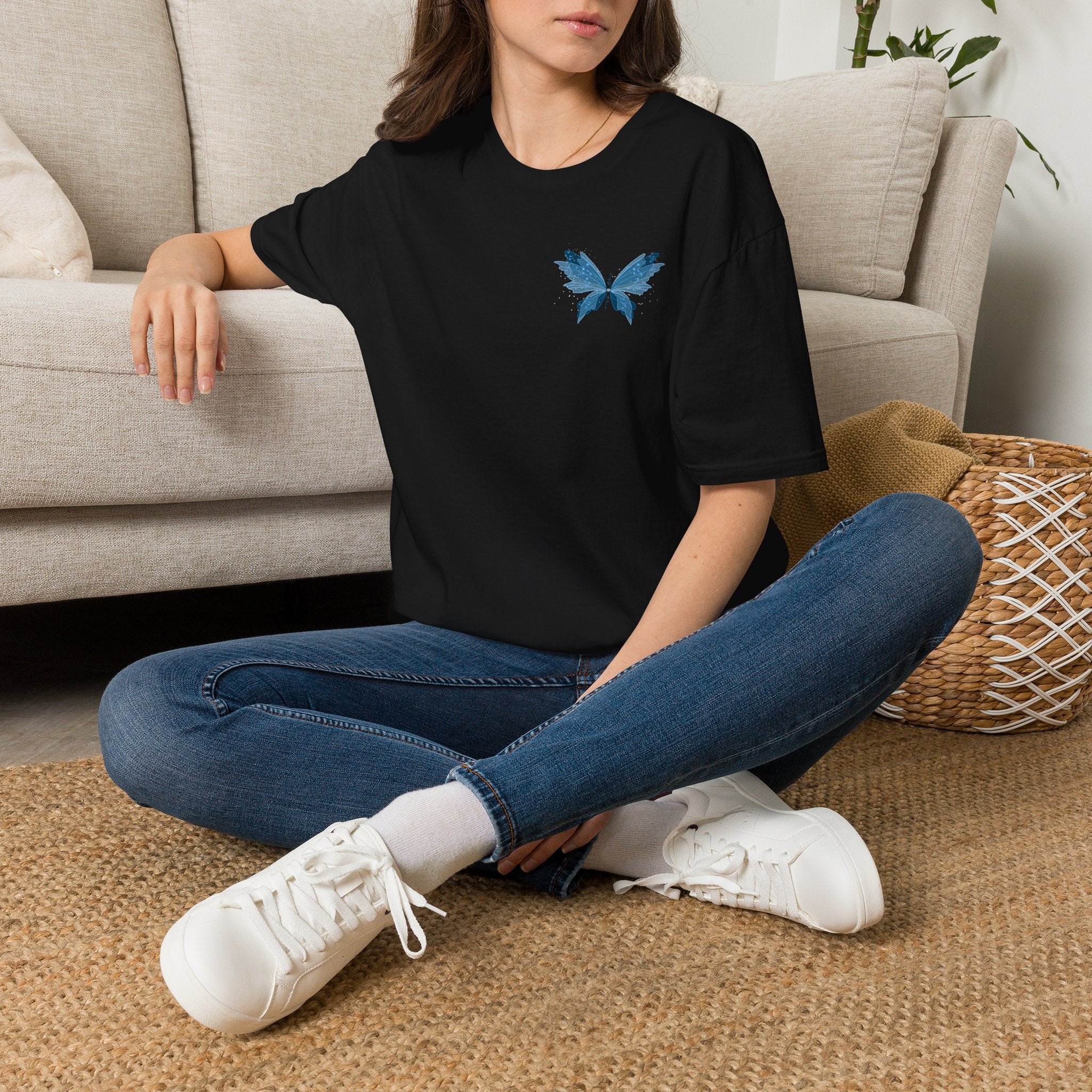 Blue Watercolor Butterfly T-Shirt