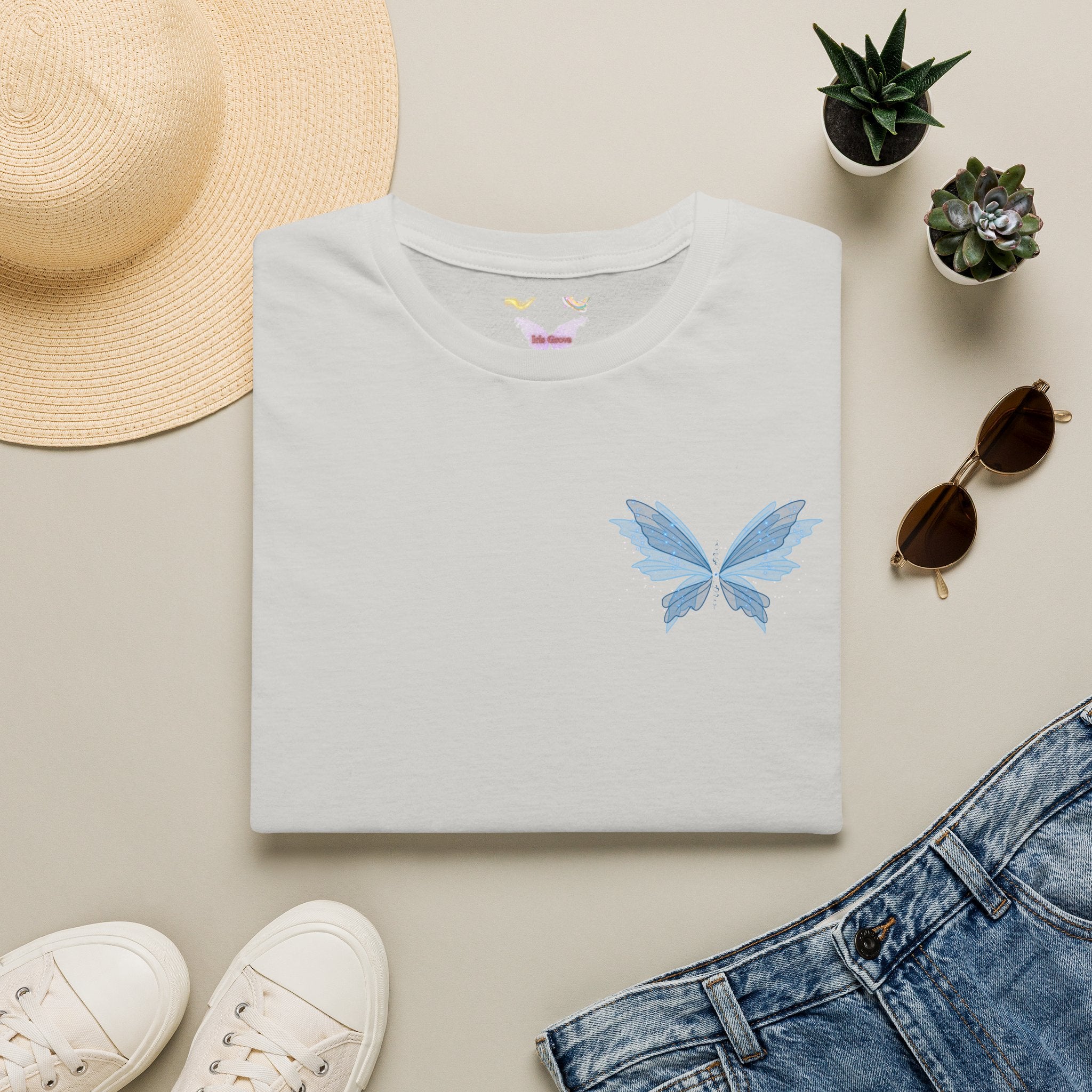 Blue Watercolor Butterfly T-Shirt
