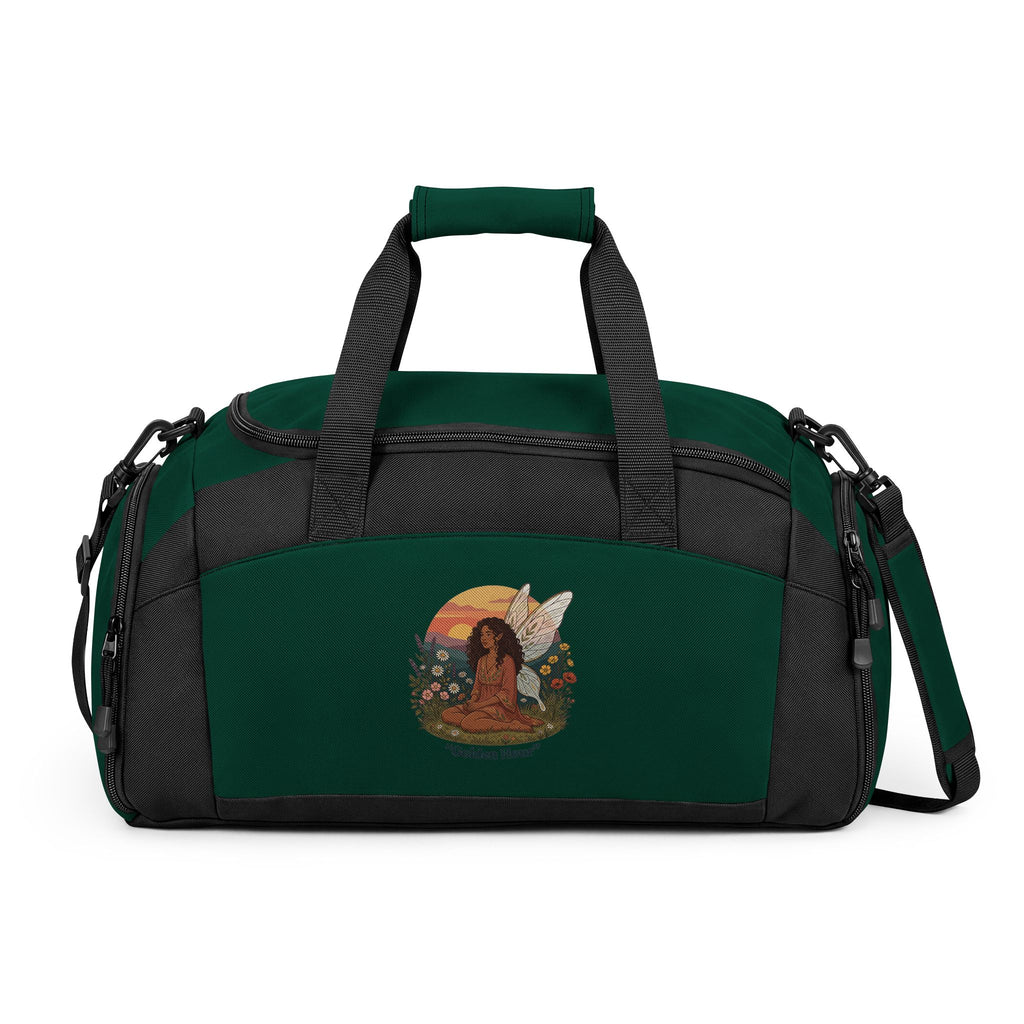 Gym Bag — Boho Sunset Goddess Duffle with Butterfly & Floral Artwork