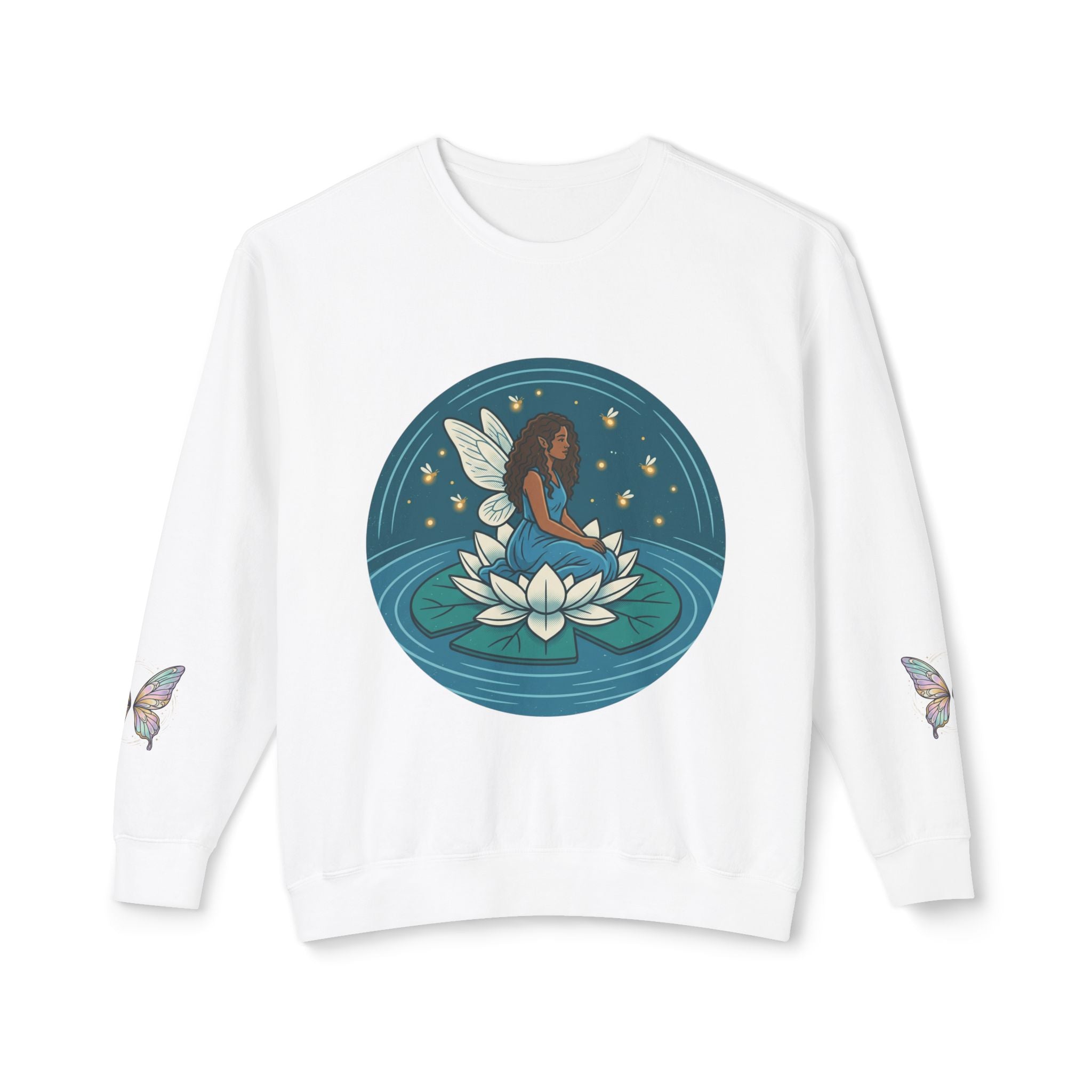 Lotus Fairy Crewneck Sweatshirt – Magical Night Garden Graphic