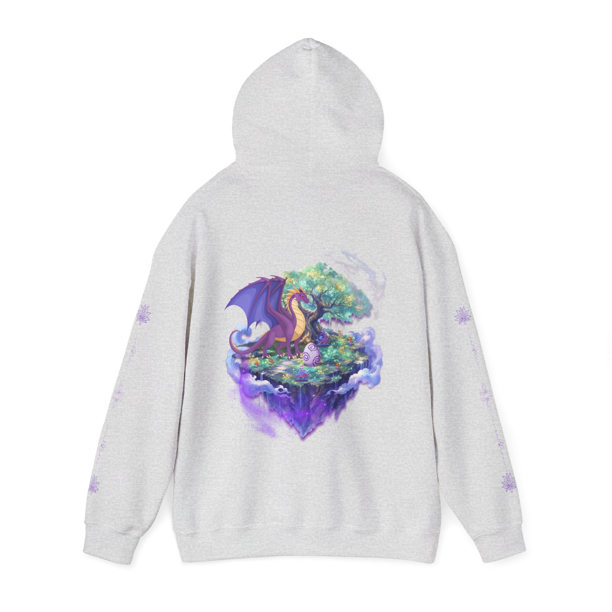 Dragon Isle Hoodie — Passion Script Fantasy Hoodie with Floating Island Art