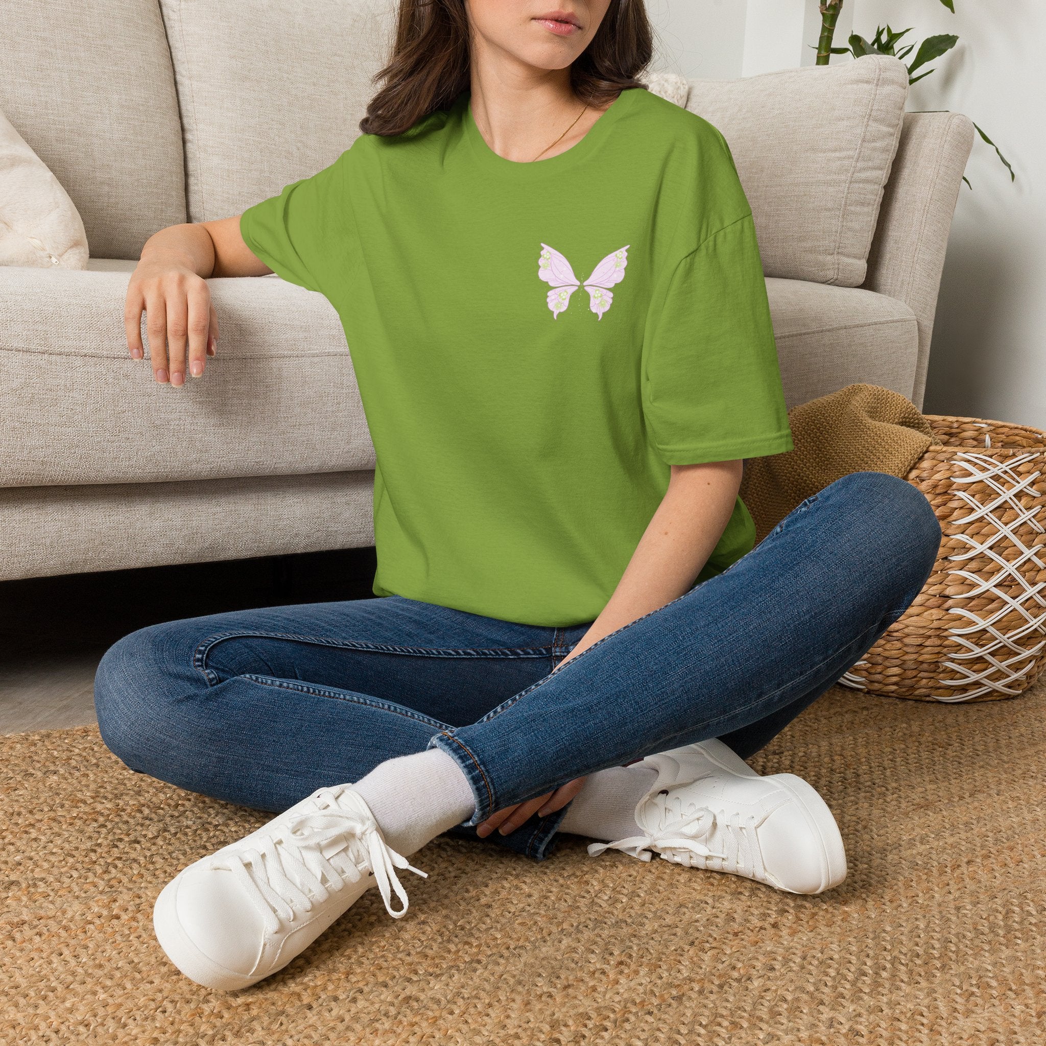 Pastel Butterfly Tee — Soft Pink Minimalist Butterfly T‑Shirt