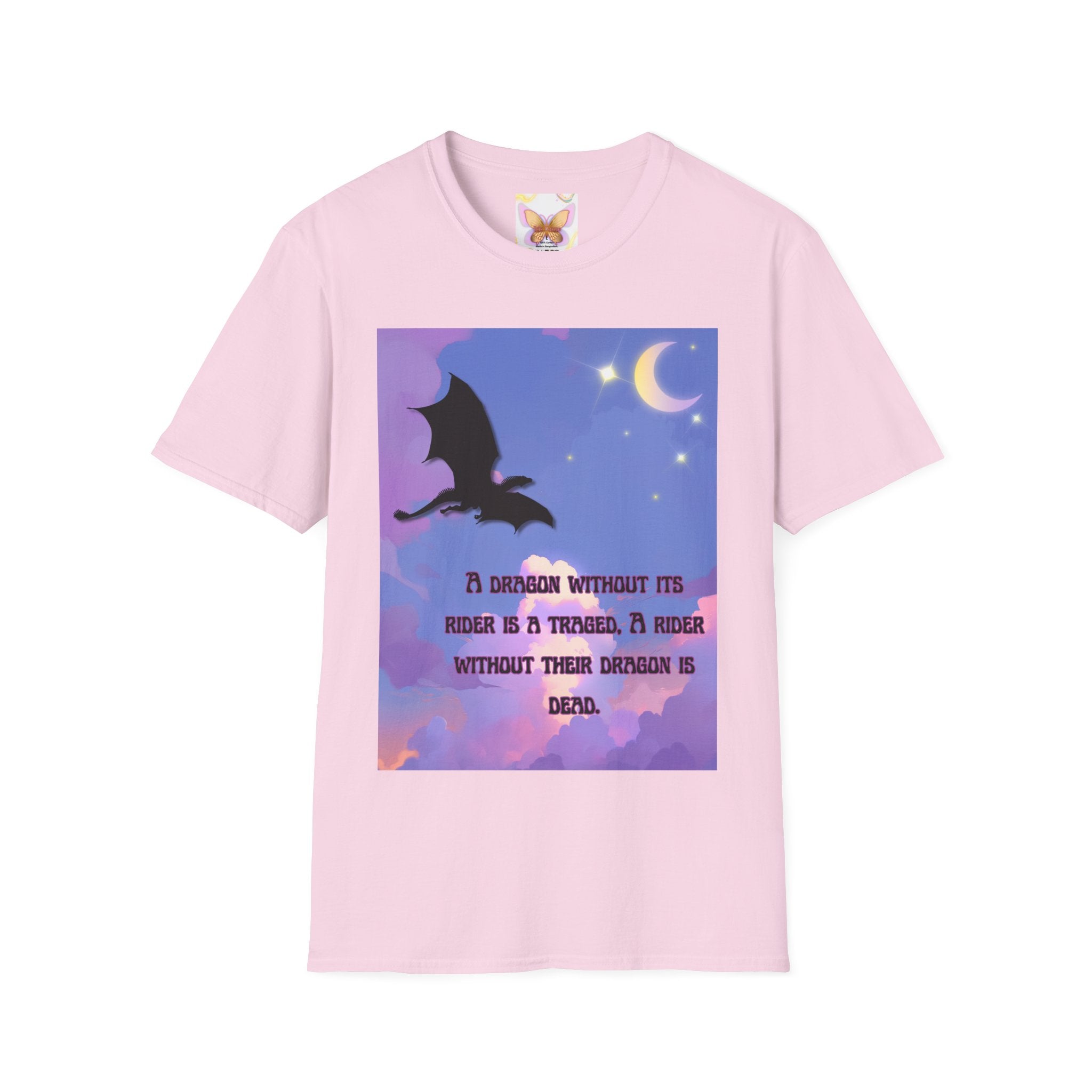 Dragon Silhouette T-Shirt — "A Dragon Without Its Wings..." Inspirational Night Sky Design