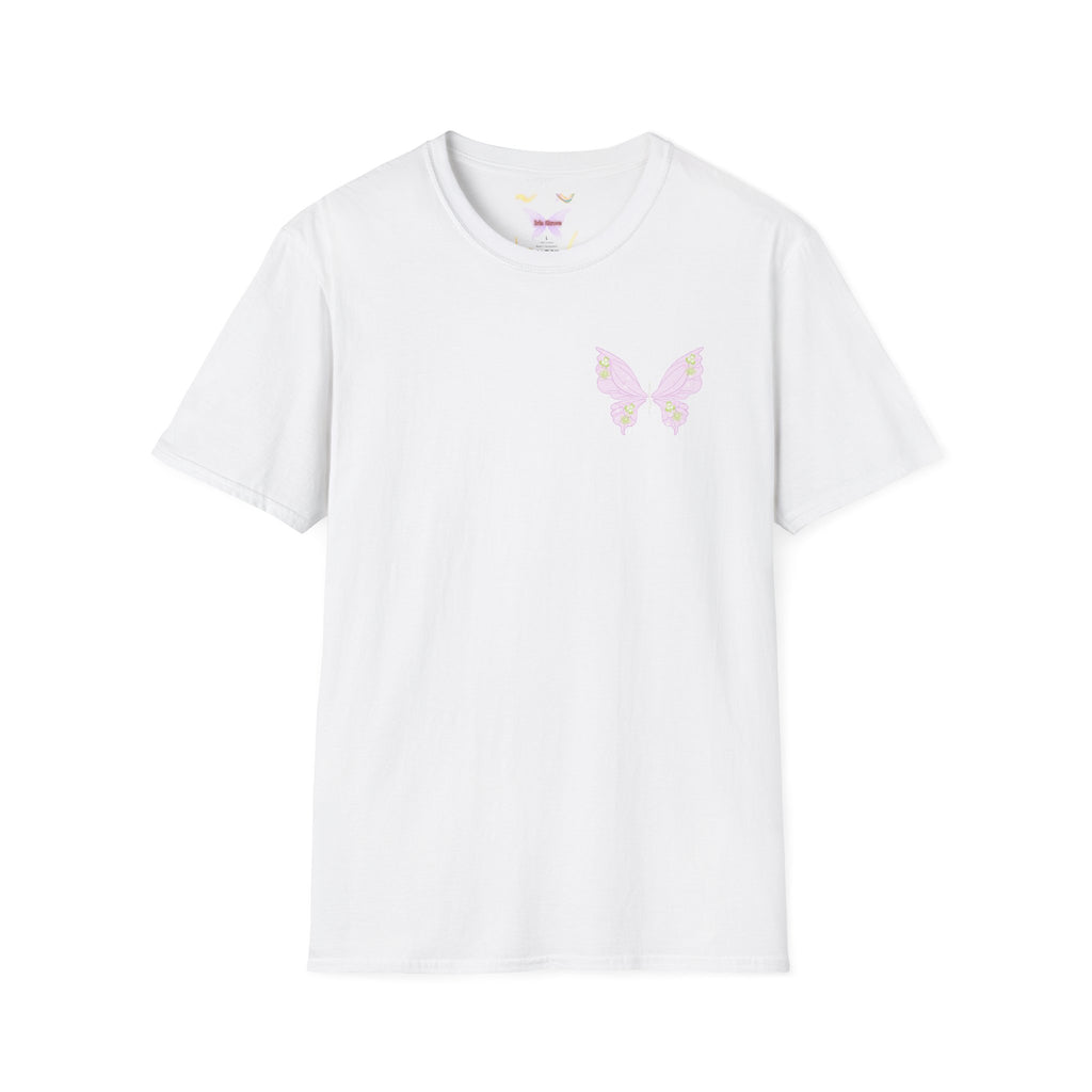 Pastel Butterfly Tee — Soft Pink Minimalist Butterfly T‑Shirt