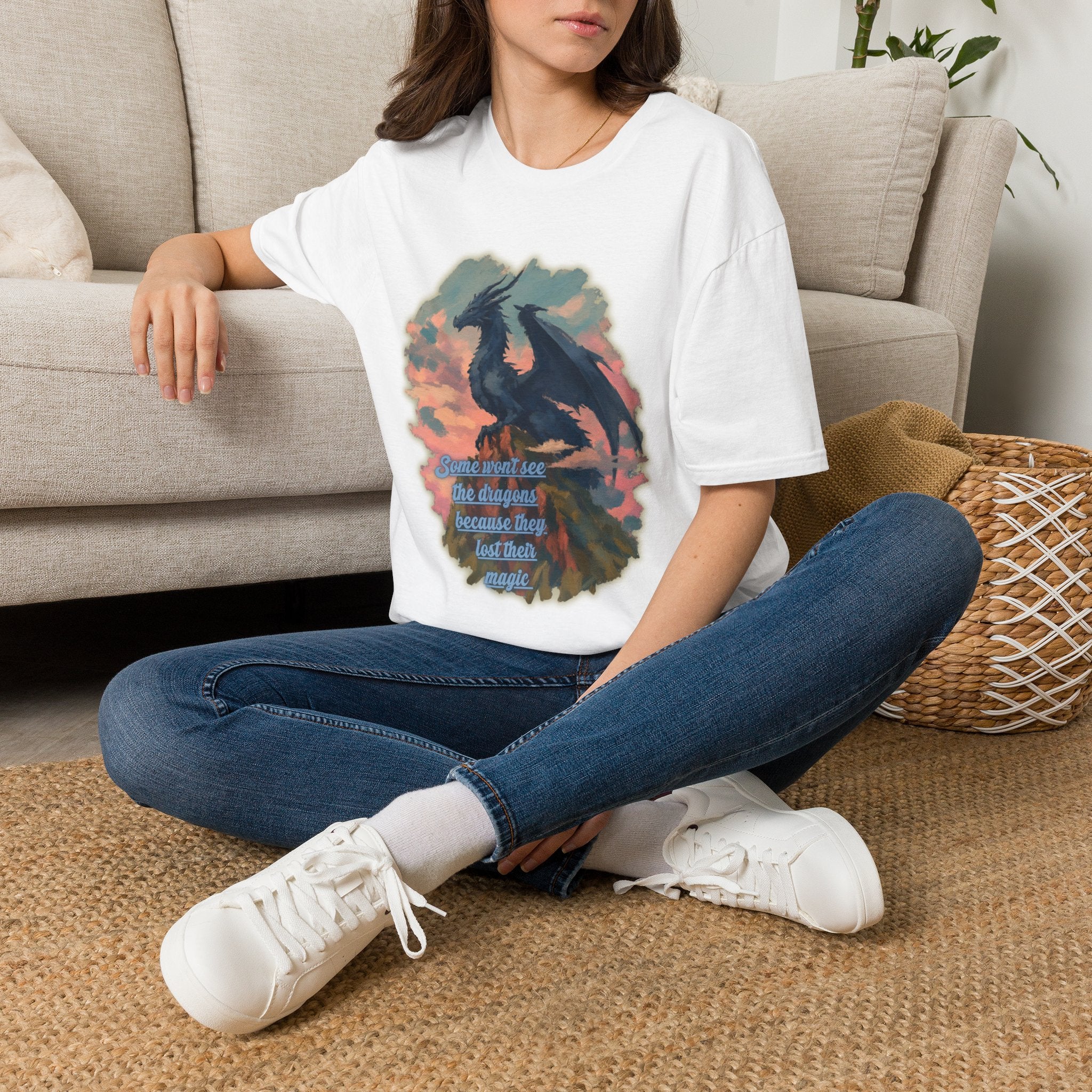 Dragon Silhouette T‑Shirt — Inspiring Quote Fantasy Tee
