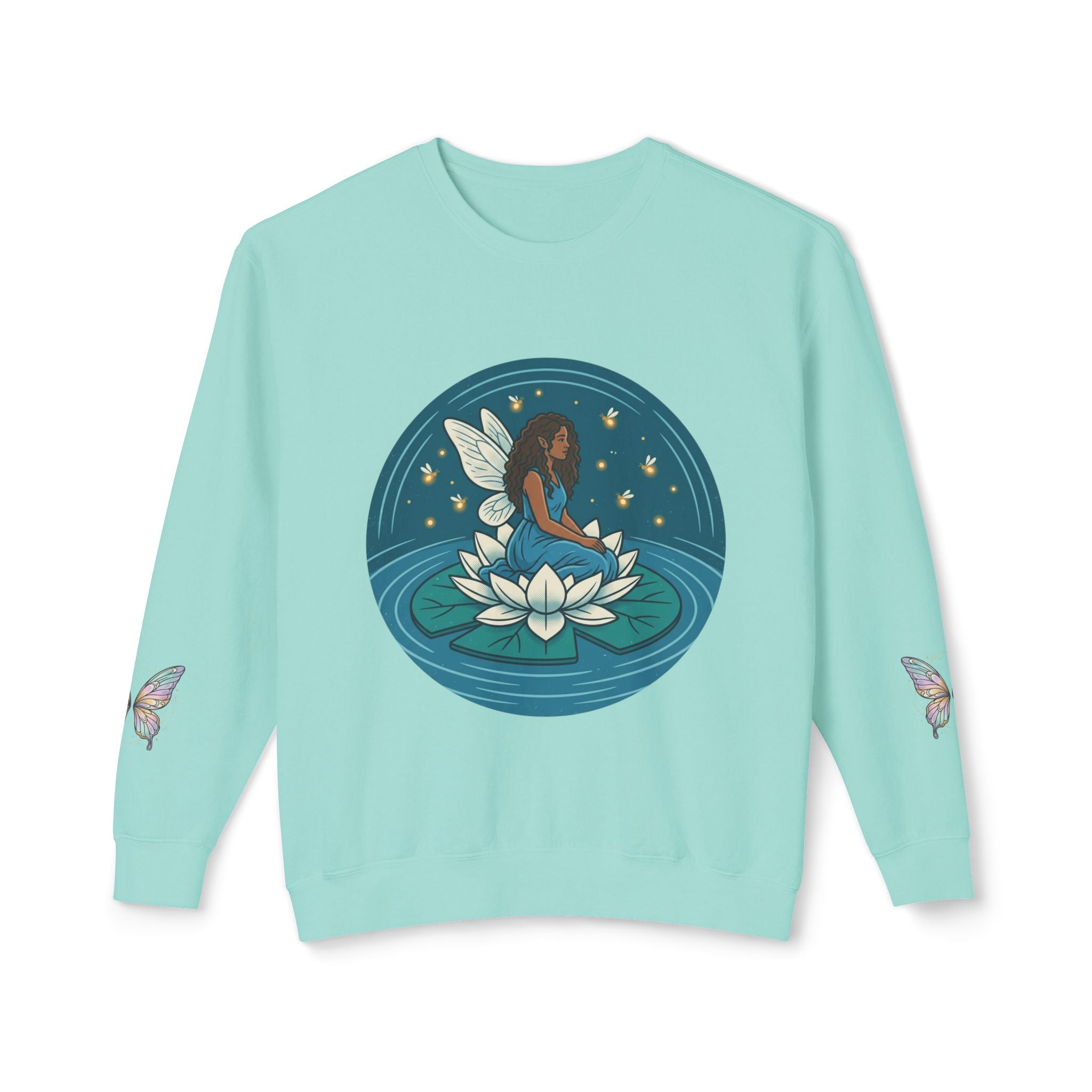 Lotus Fairy Crewneck Sweatshirt – Magical Night Garden Graphic