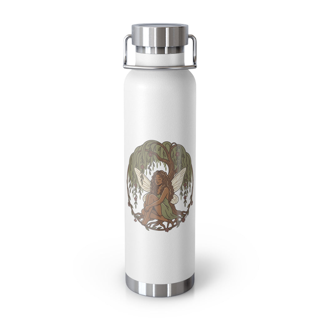 22oz Copper Vacuum Bottle — Woodland Fairy Illustration, Insulated Water Bottle