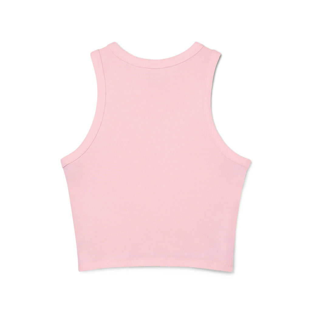 Butterfly Mini Patch Racer Tank — Women's Micro Rib Crop Top