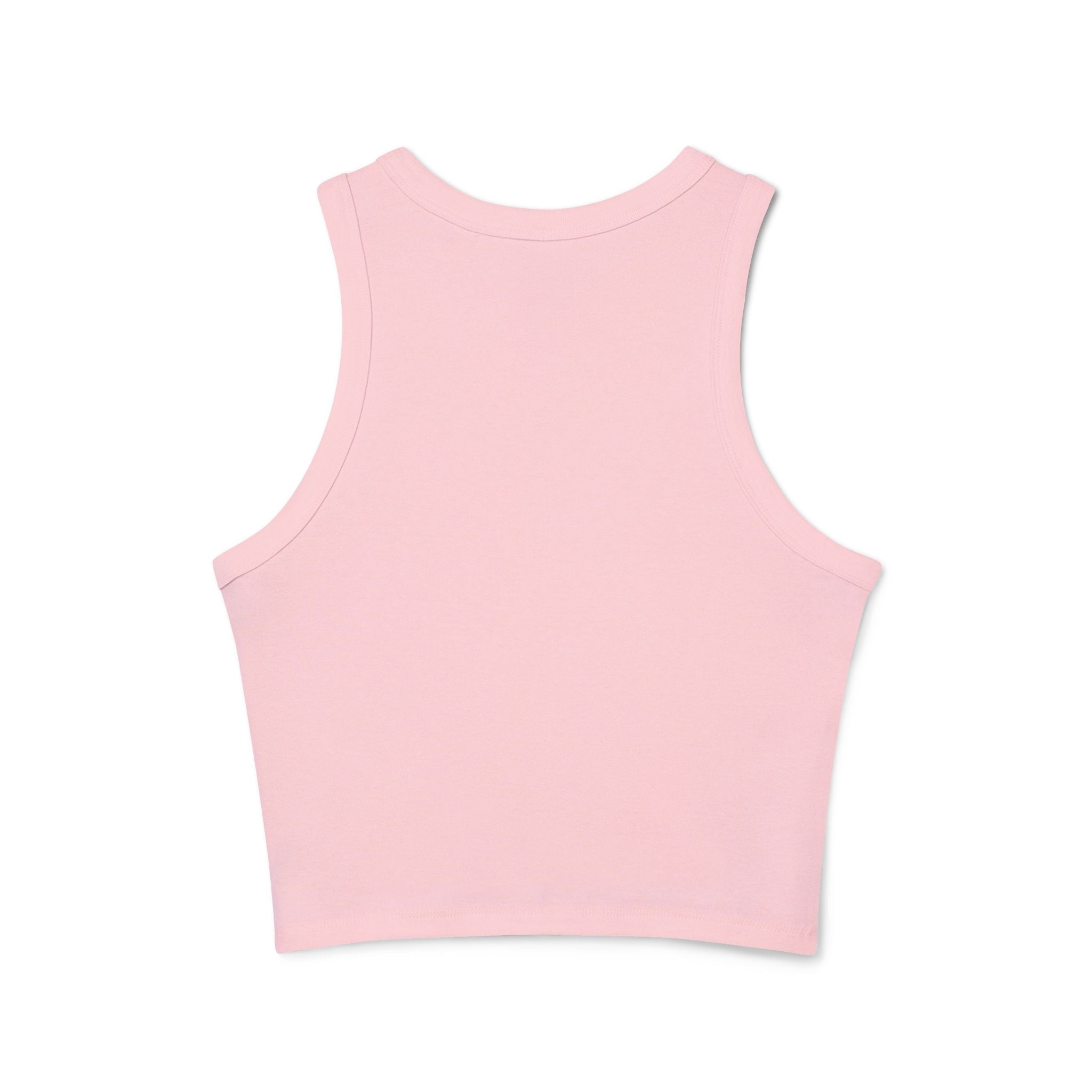 Butterfly Mini Patch Racer Tank — Women's Micro Rib Crop Top