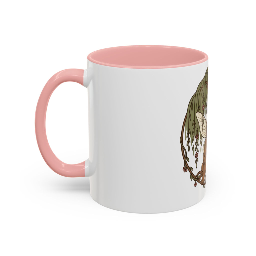 Fairy Willow Coffee Mug — Rustic Brown-Skinned Fairy Illustration (11/15oz)