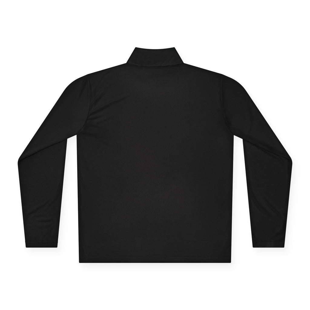 Embroidered Blue Rose Quarter-Zip Pullover