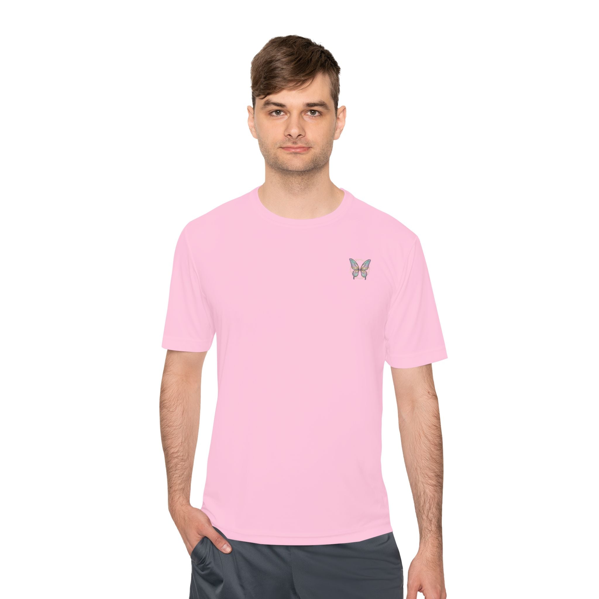 Butterfly Fairy Athletic Tee — 'Plant Embrace' Moisture-Wicking Shirt