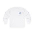 Butterfly Wings Long Sleeve Tee — Pastel Blue & Lavender Chest and Back Print