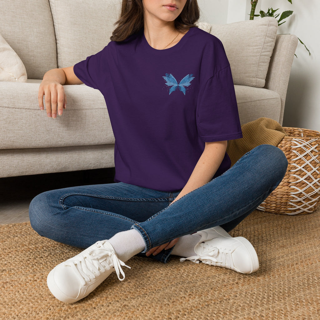 Blue Watercolor Butterfly T-Shirt