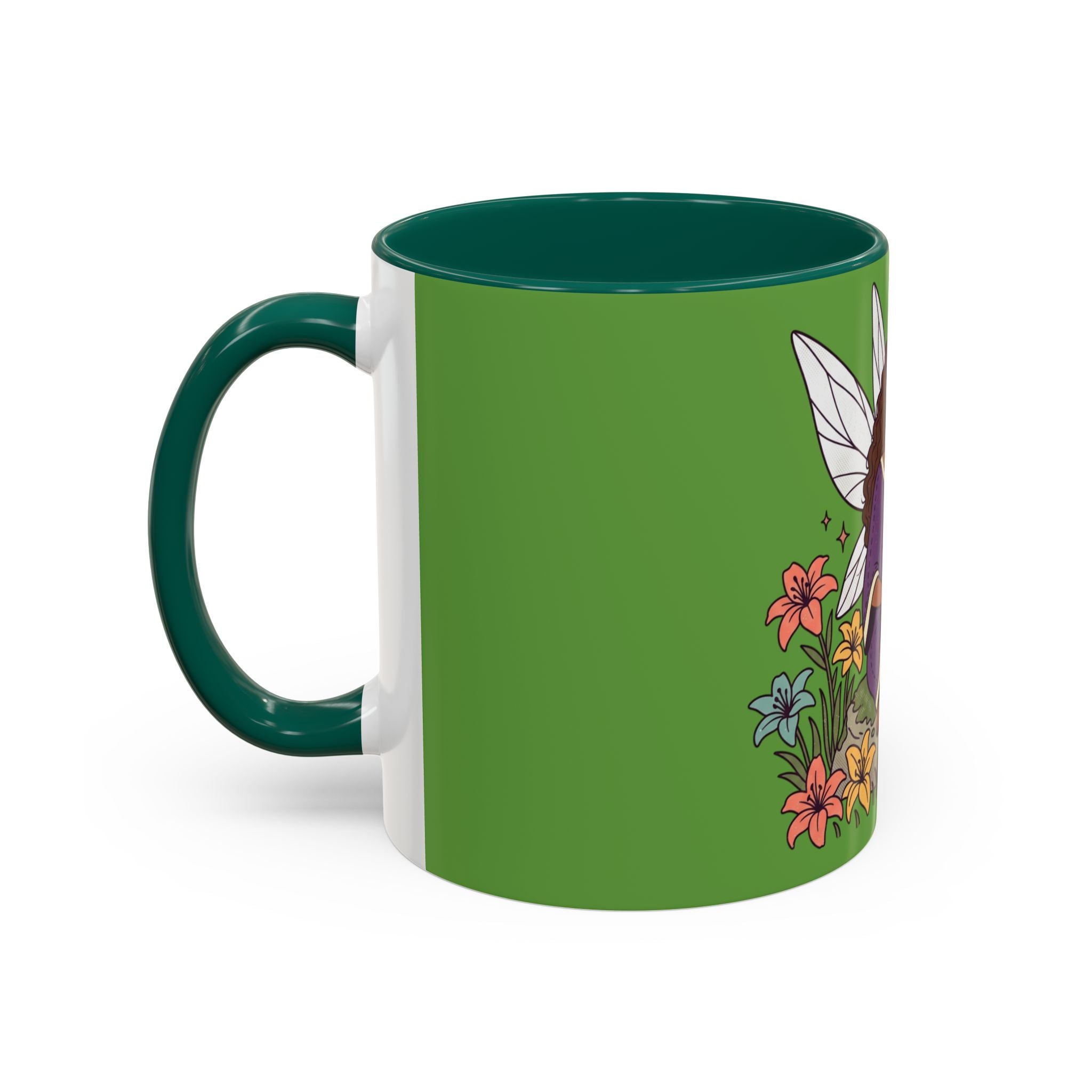 Fairy Reading Mug — Whimsical Floral Coffee Cup (11oz & 15oz)