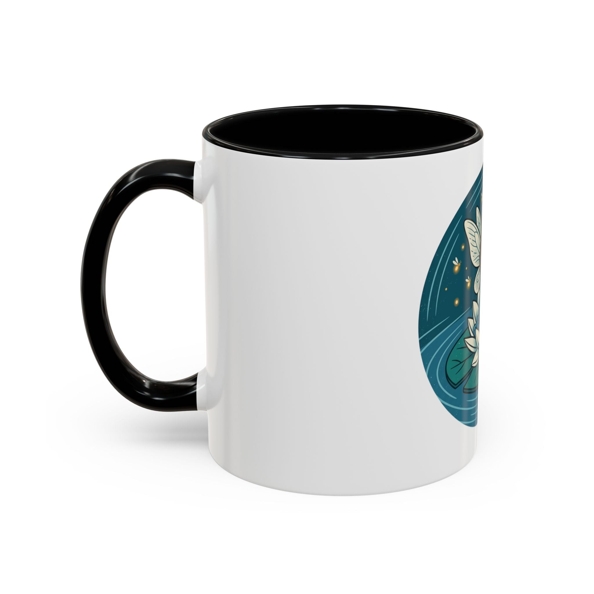 Lotus Fairy Coffee Mug — Whimsical Night Garden Accent Mug
