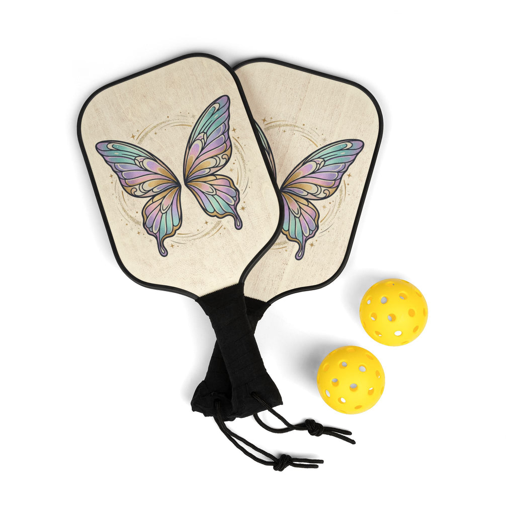 Butterfly Pickleball Paddle Kit – Pastel Wings Pickleball Set with Balls