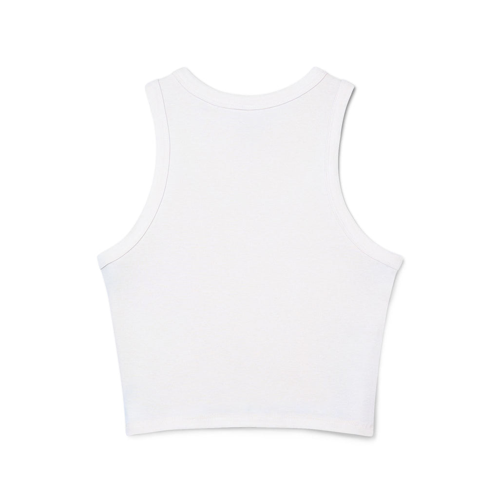 Butterfly Mini Patch Racer Tank — Women's Micro Rib Crop Top
