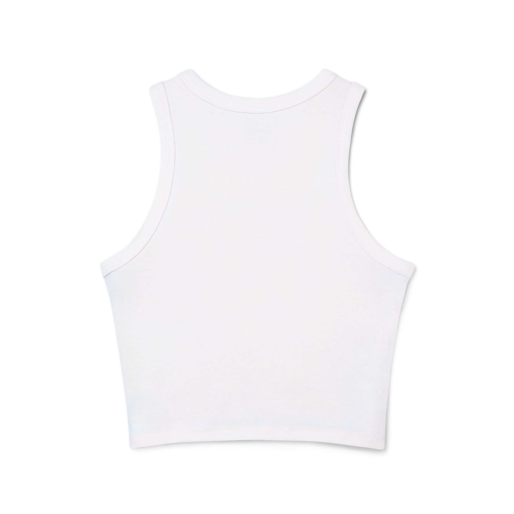 Butterfly Mini Patch Racer Tank — Women's Micro Rib Crop Top