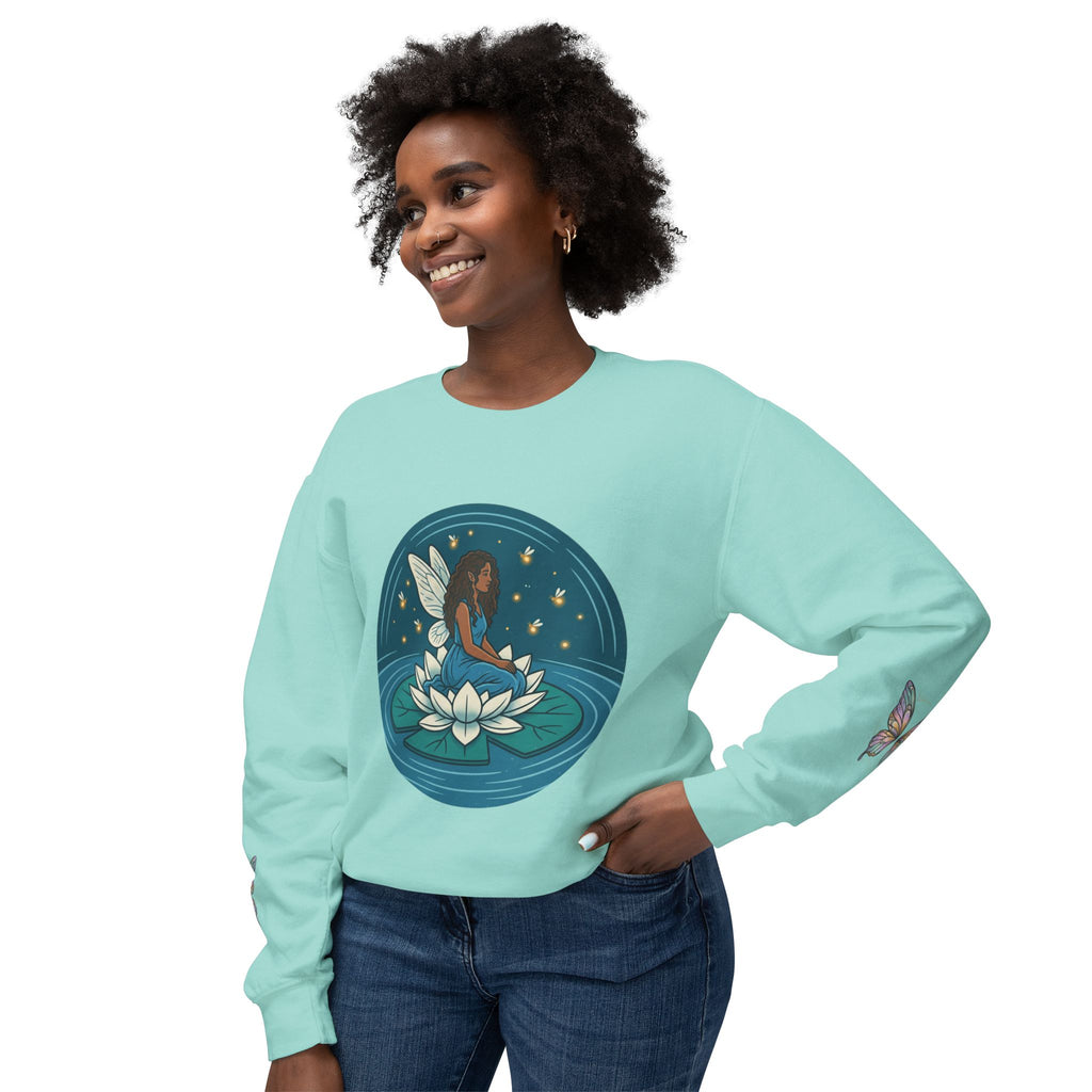 Lotus Fairy Crewneck Sweatshirt – Magical Night Garden Graphic