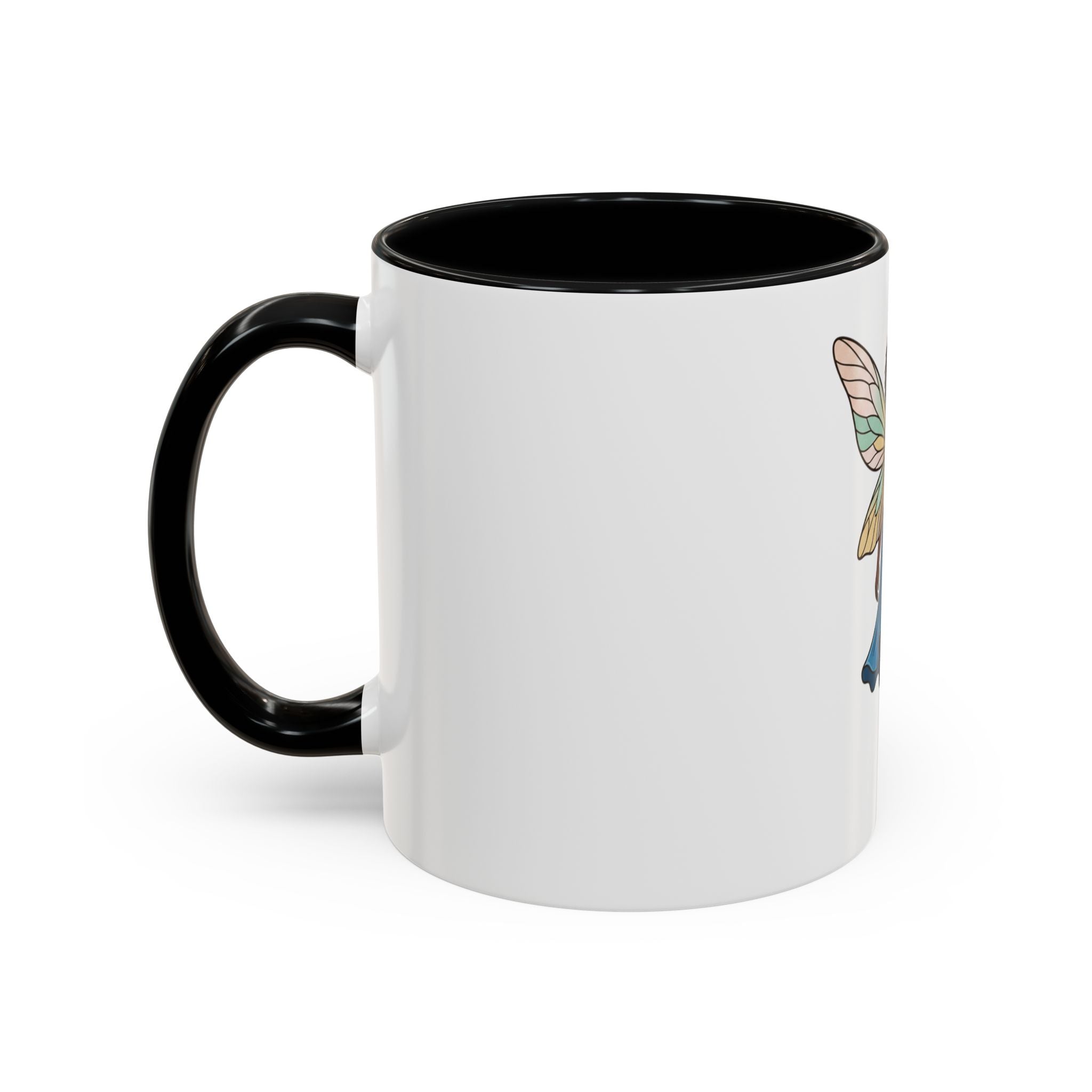 Black Fairy Wings Coffee Mug — Inspirational Magic Mug for Women & Girls