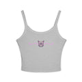 Butterfly Trim Tank Top - Cute Pink Floral Center Graphic