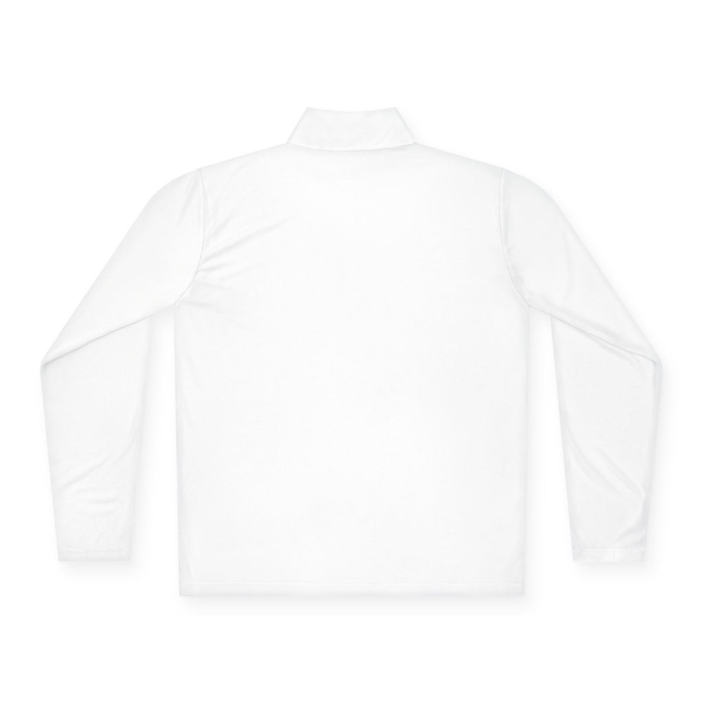 Embroidered Blue Rose Quarter-Zip Pullover